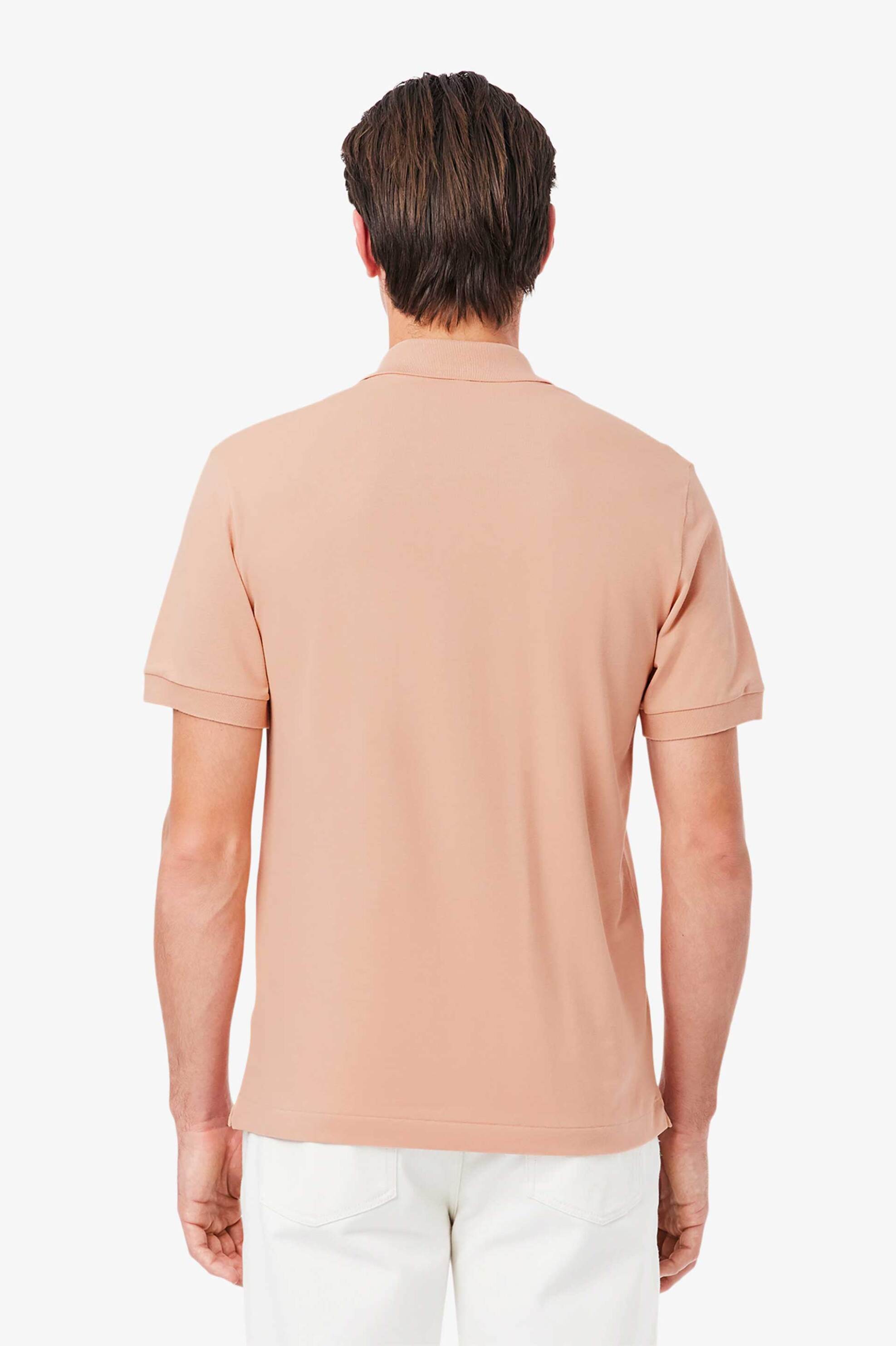 Lacoste Ανδρική Μπλούζα Πόλο Πικέ Κοντομάνικη με Κεντημένο Λογότυπο Classic Fit - Ph9851-00 Καφέ Latte