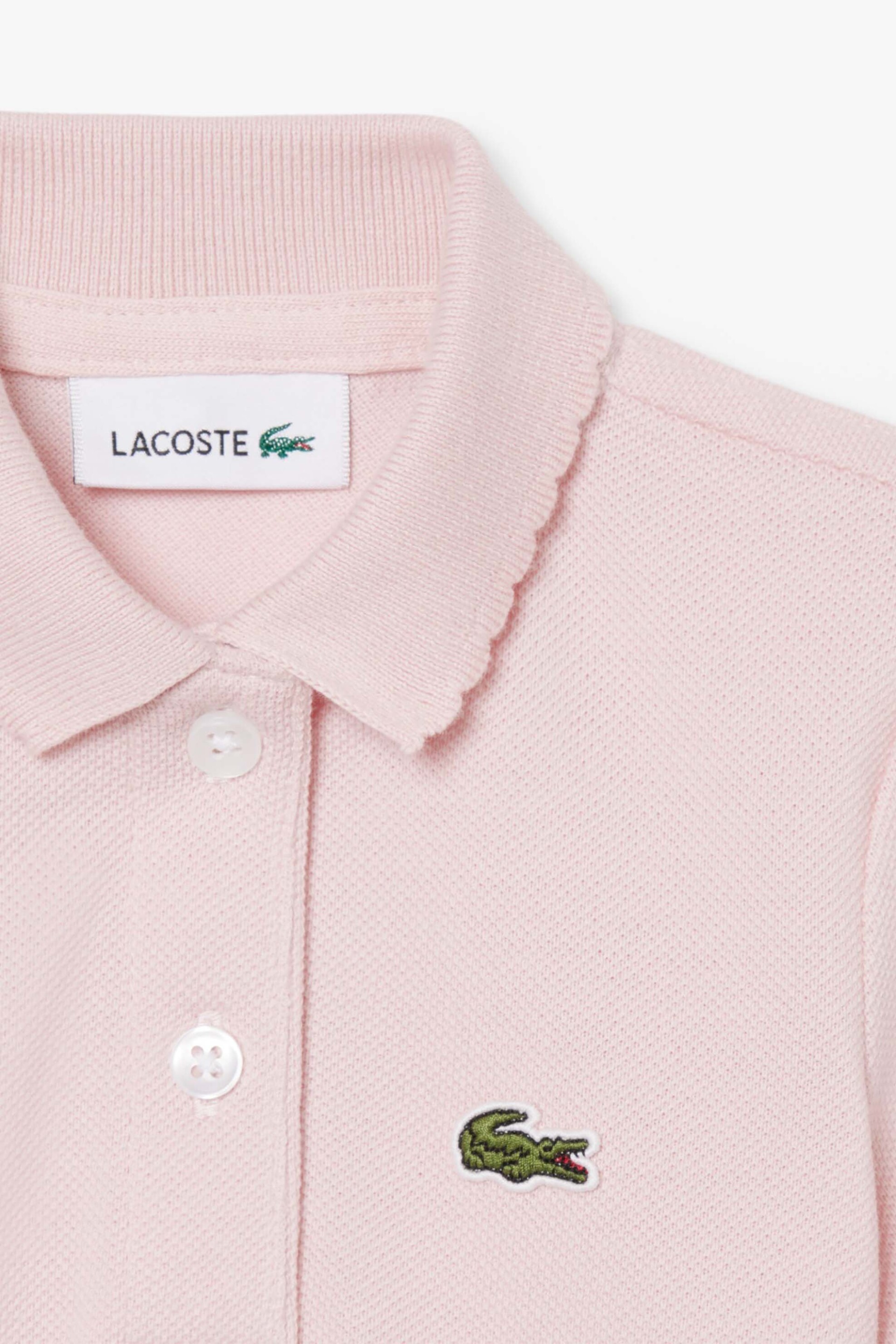 Lacoste Παιδική Μπλούζα Πόλο Πικέ με Κεντημένο Λογότυπο - Pj0953 Ροζ Ανοιχτό