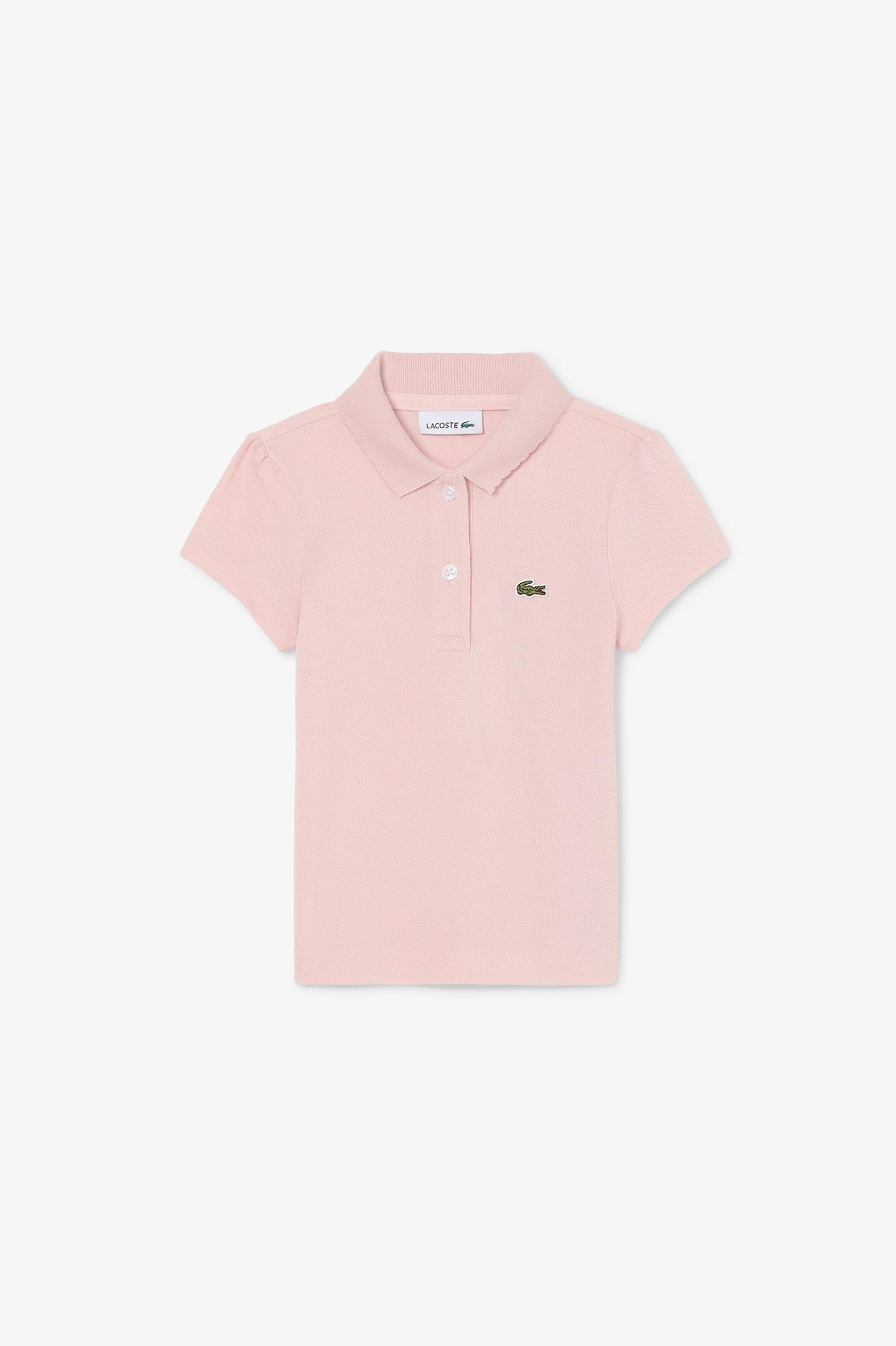 Lacoste Παιδική Μπλούζα Πόλο Πικέ με Κεντημένο Λογότυπο - Pj0968 Ροζ Ανοιχτό