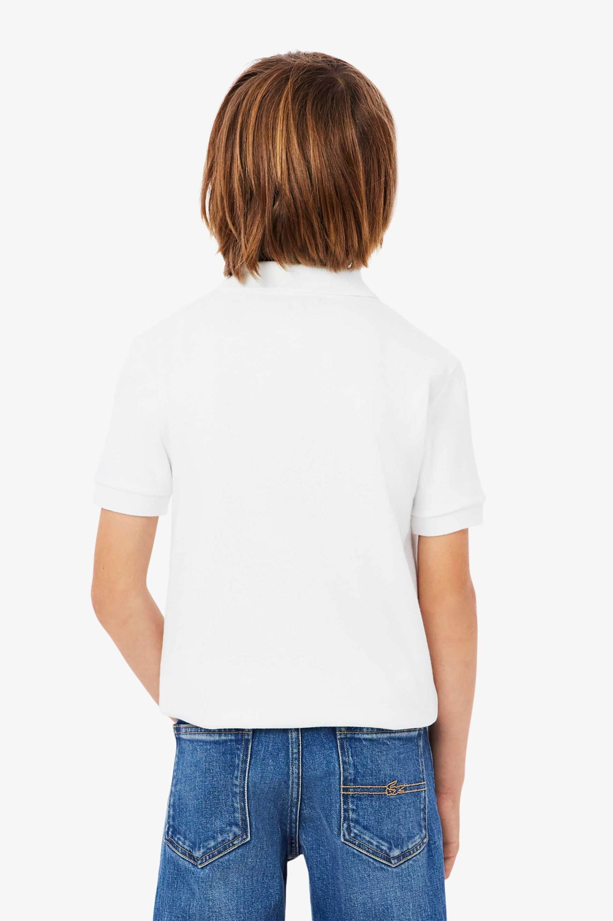 Lacoste Παιδική Μπλούζα Πόλο Πικέ με Κεντημένο Λογότυπο Regular Fit - Pj1102 Λευκό