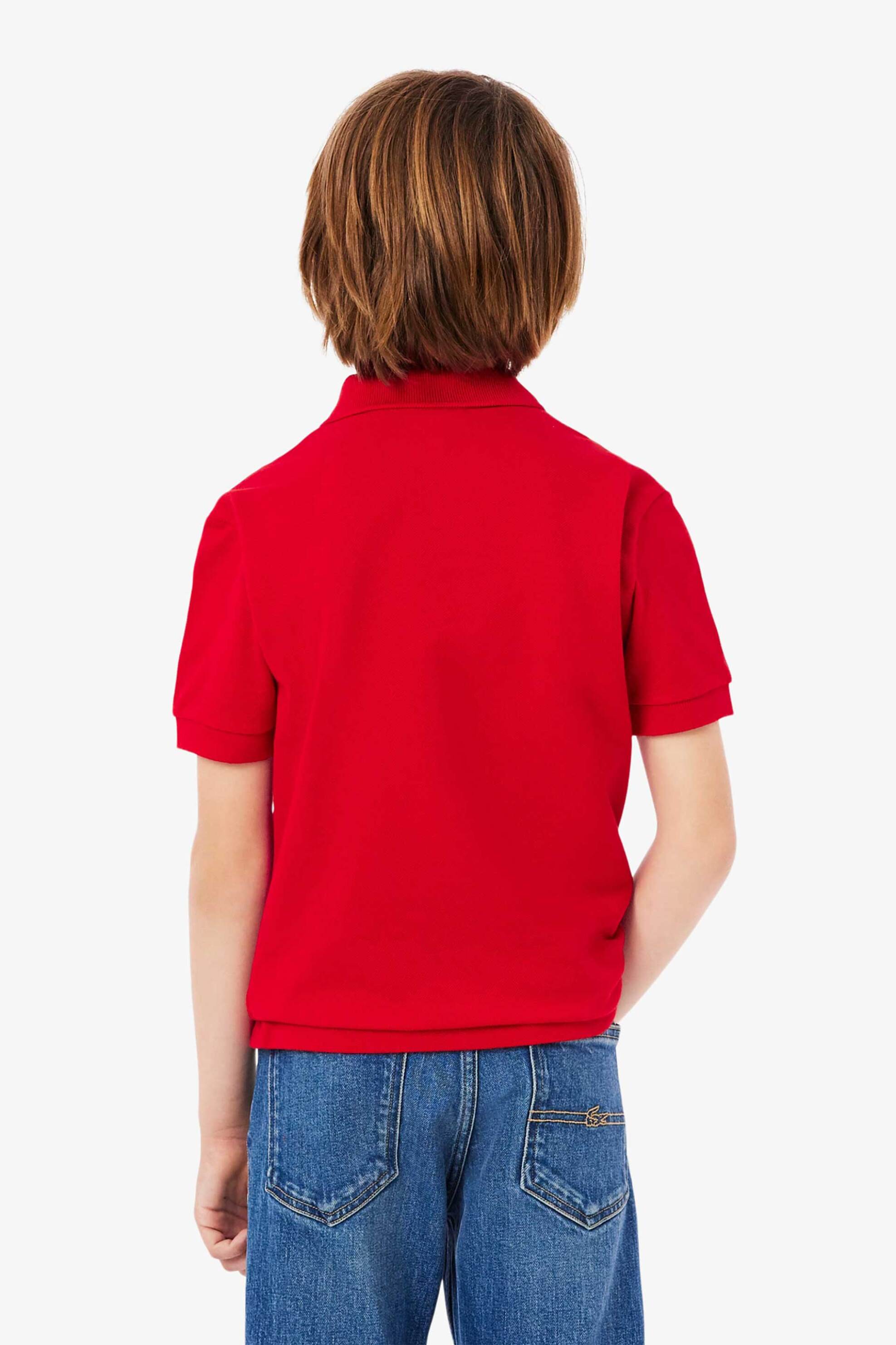 Lacoste Παιδική Μπλούζα Πόλο Πικέ με Κεντημένο Λογότυπο Regular Fit - Pj1102 Κόκκινο