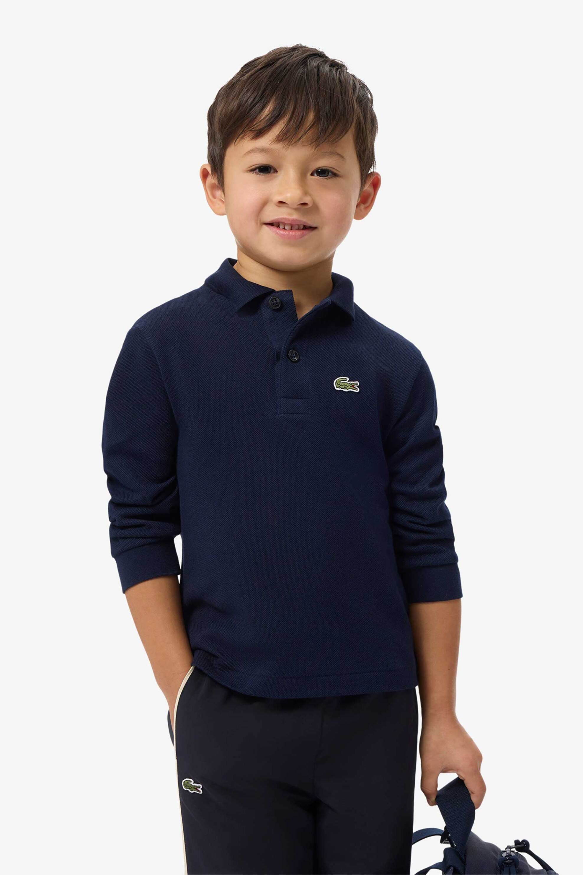 Lacoste παιδική μπλούζα πόλο πικέ με κεντημένο λογότυπο Classic Fit - PJ1542 Μπλε Σκούρο