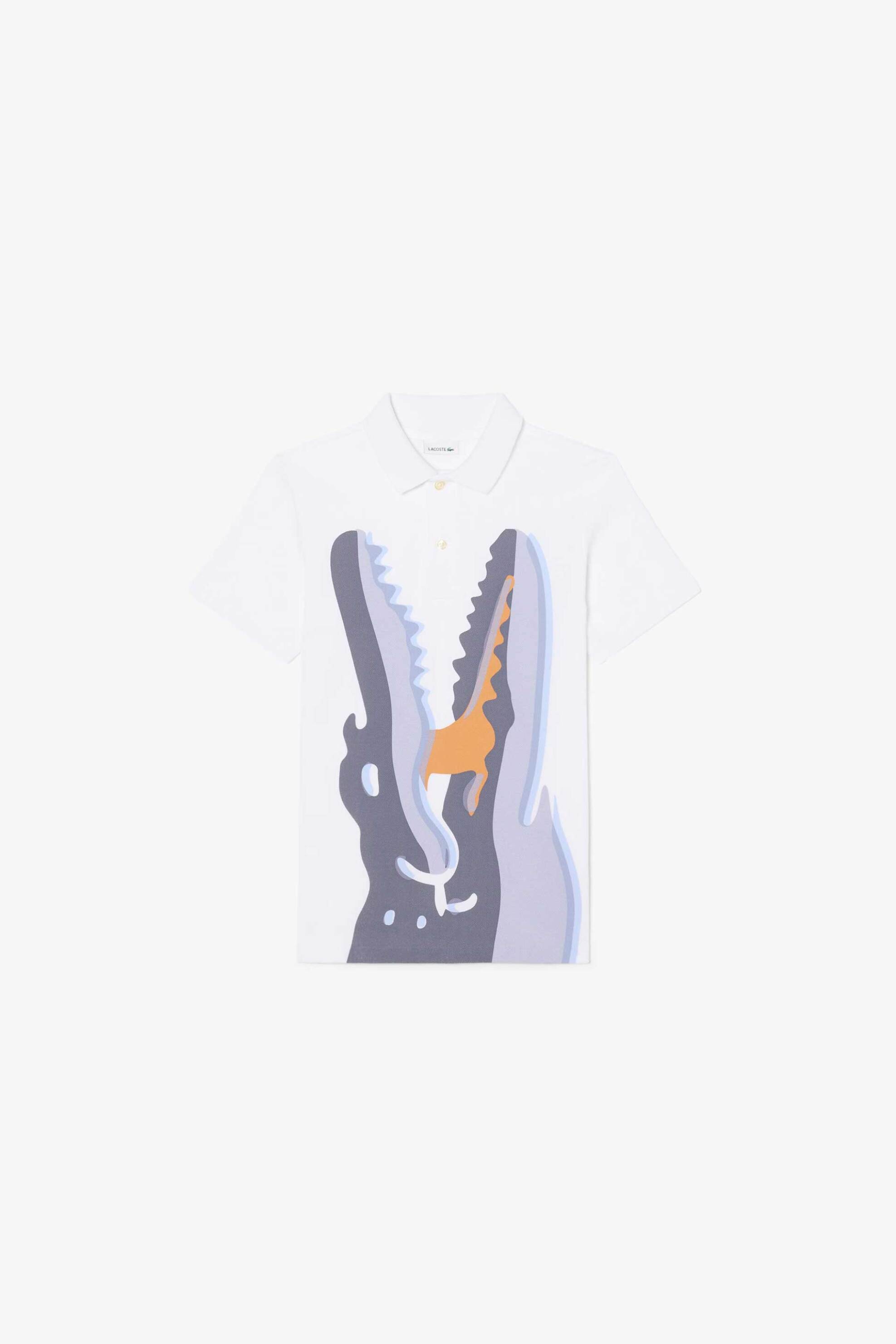 Lacoste Παιδική Μπλούζα Πόλο Πικέ με Print - Pj6656 Λευκό