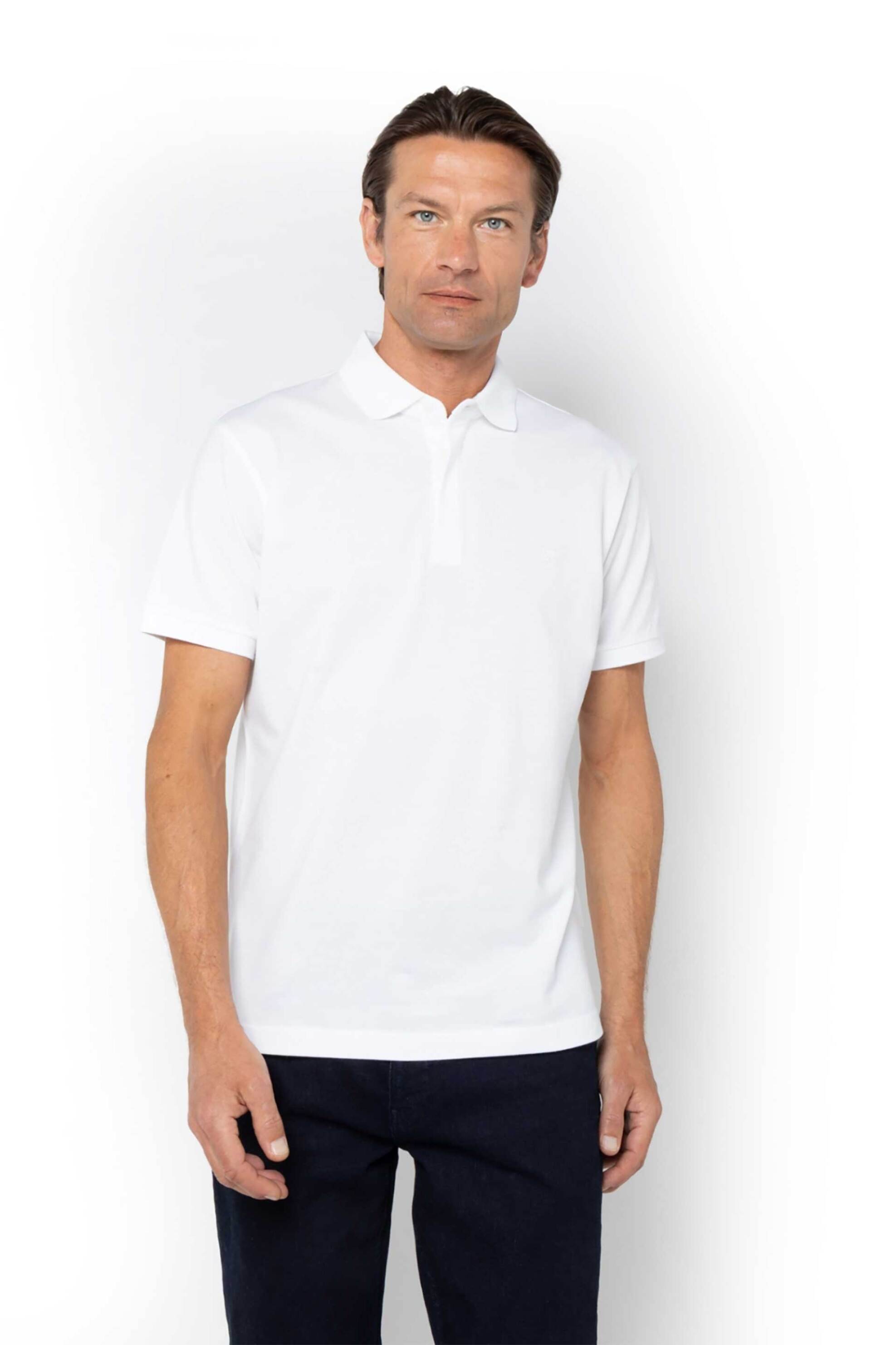 The Bostonians ανδρική κοντομάνικη μπλούζα πόλο πικέ με κεντημένο λογότυπο Regular Fit "The Legacy" - PS1001U Λευκό