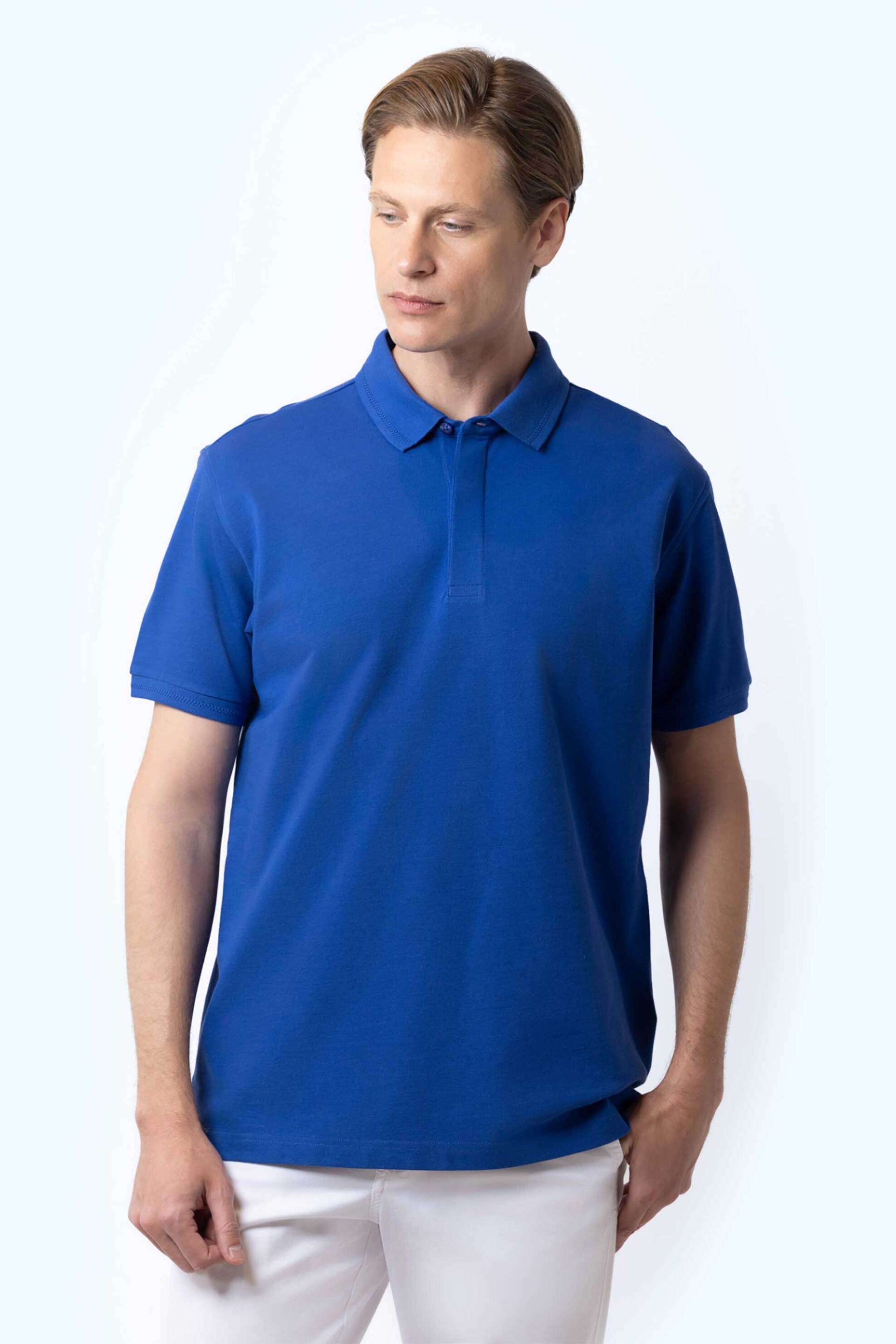 Ανδρική Μόδα > Ανδρικά Ρούχα > Ανδρικές Μπλούζες > Ανδρικές Μπλούζες Πολο The Bostonians ανδρική πόλο μπλούζα πικέ με κεντημένο λογότυπο Regular Fit Μπλε