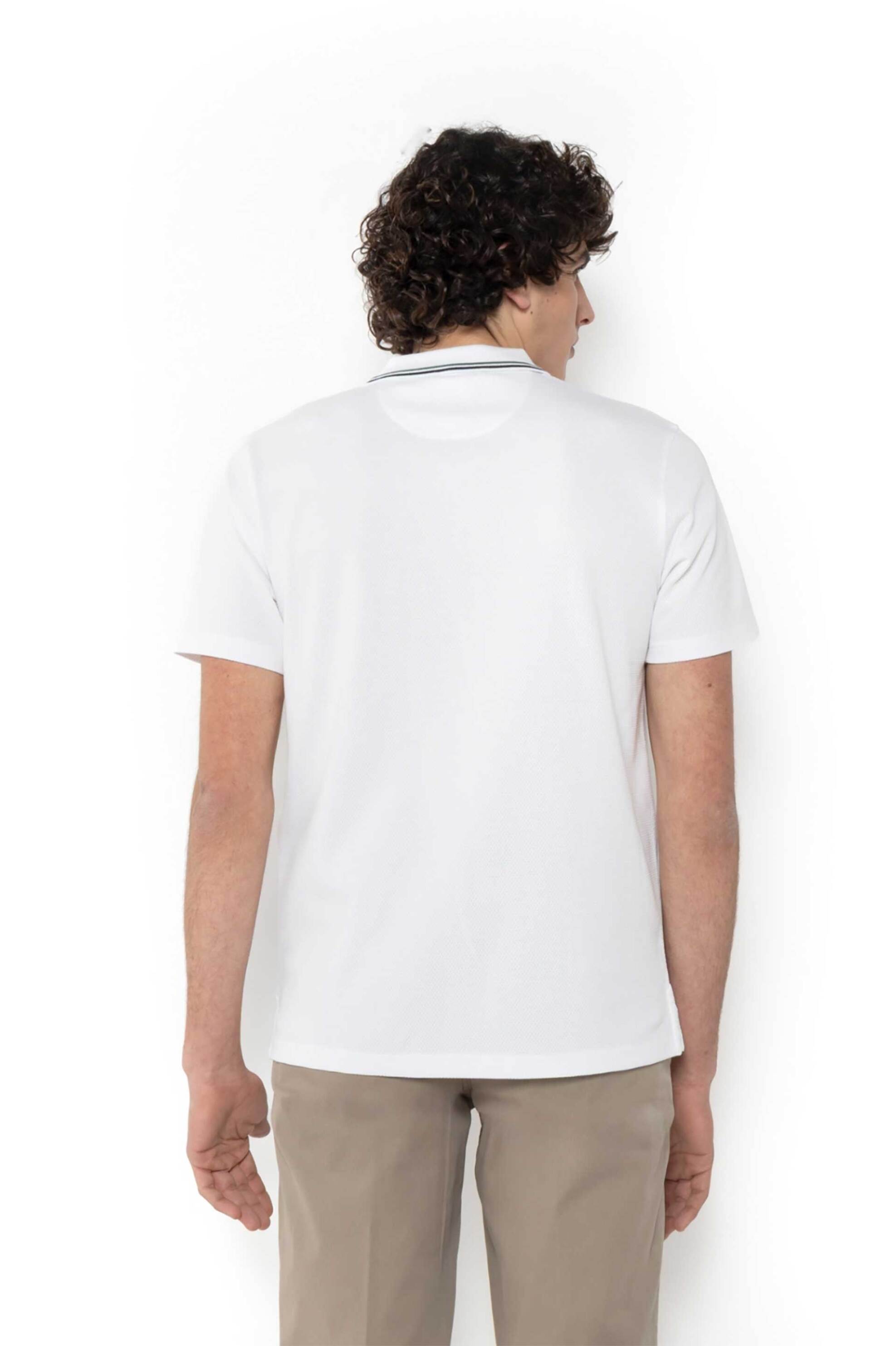 The Bostonians Ανδρική Μπλούζα Πόλο Πικέ με Waffle Pattern Regular Fit - Ps1305 Λευκό