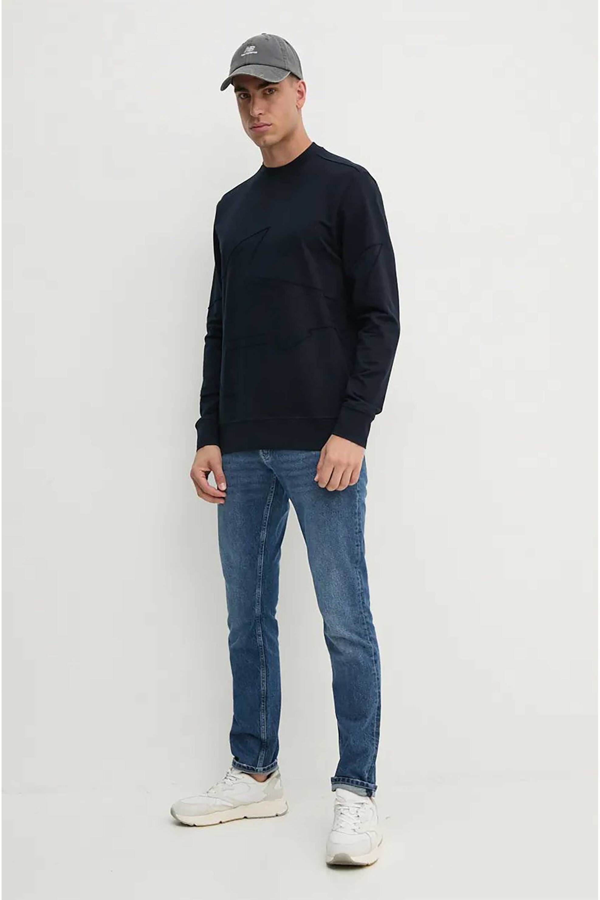 Paul&Shark ανδρική μπλούζα φούτερ με διακοσμητικές ραφές Regular Fit - 14311874 Μπλε Σκούρο φωτογραφία