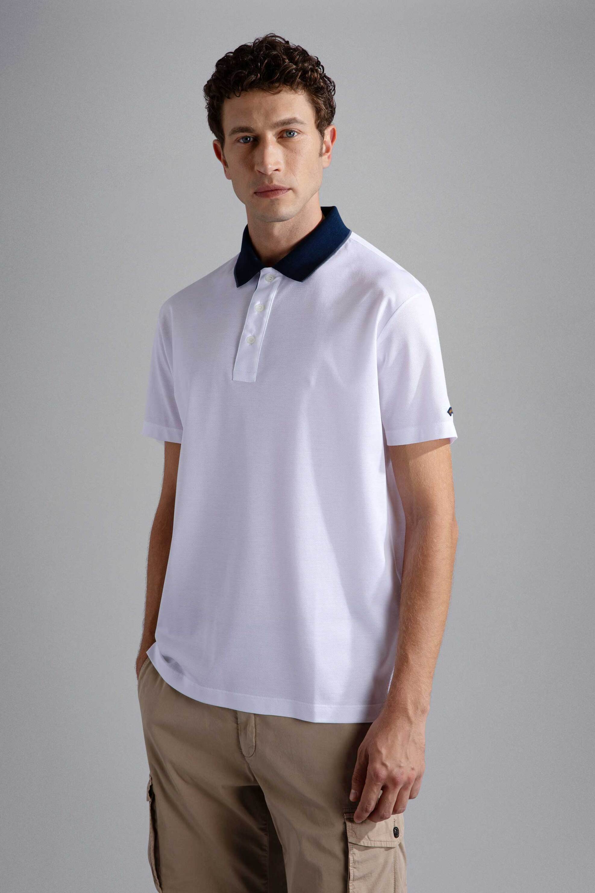 Ανδρική Μόδα > Ανδρικά Ρούχα > Ανδρικές Μπλούζες > Ανδρικές Μπλούζες Πολο Paul&Shark ανδρική μπλούζα πόλο μονόχρωμη με γιακά σε διαφορετικό χρώμα - 24411261 Λευκό