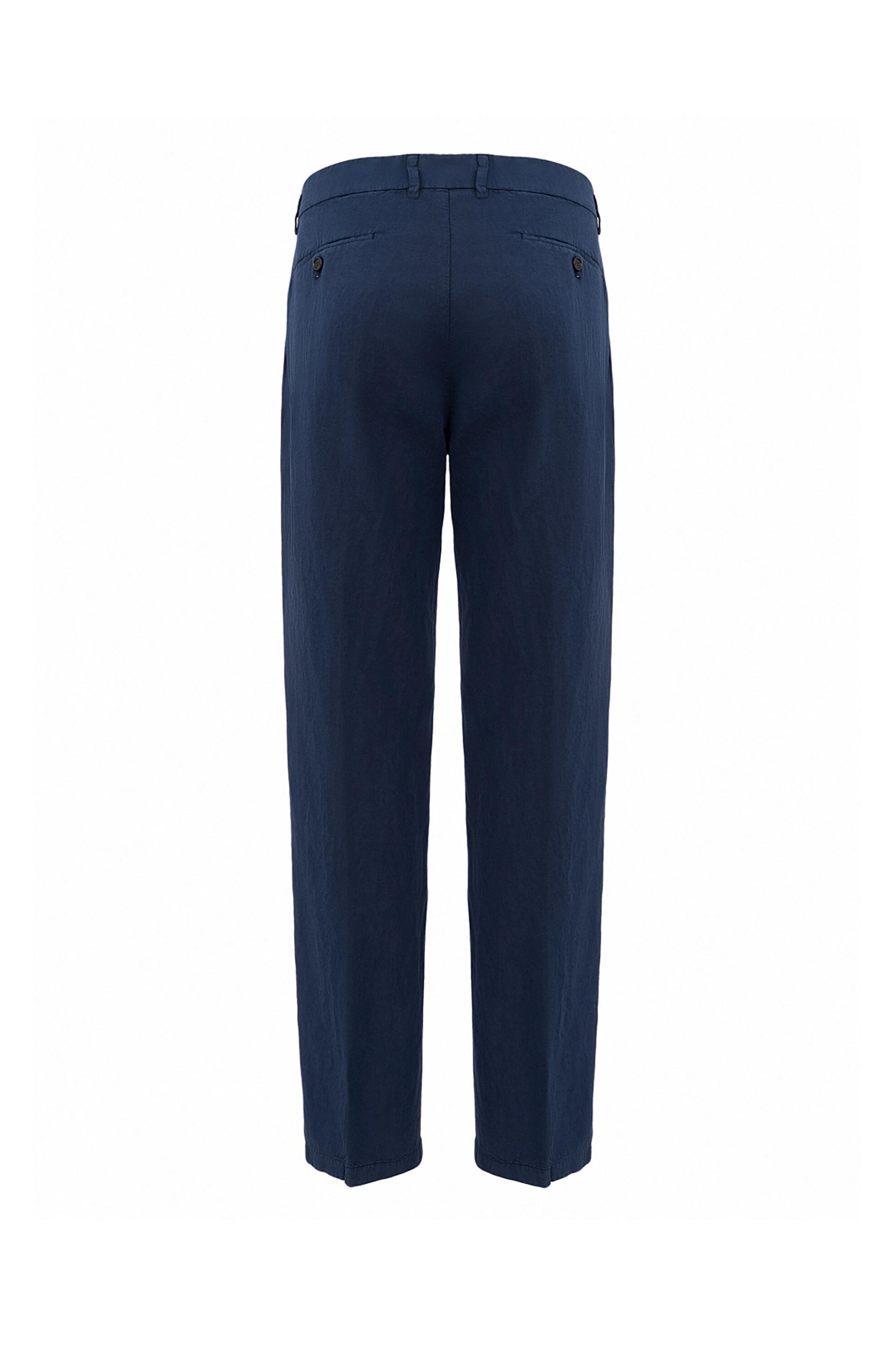 Paul&Shark ανδρικό παντελόνι chino από λινάρι και βαμβάκι Regular Fit - 25414033 Μπλε Σκούρο φωτογραφία