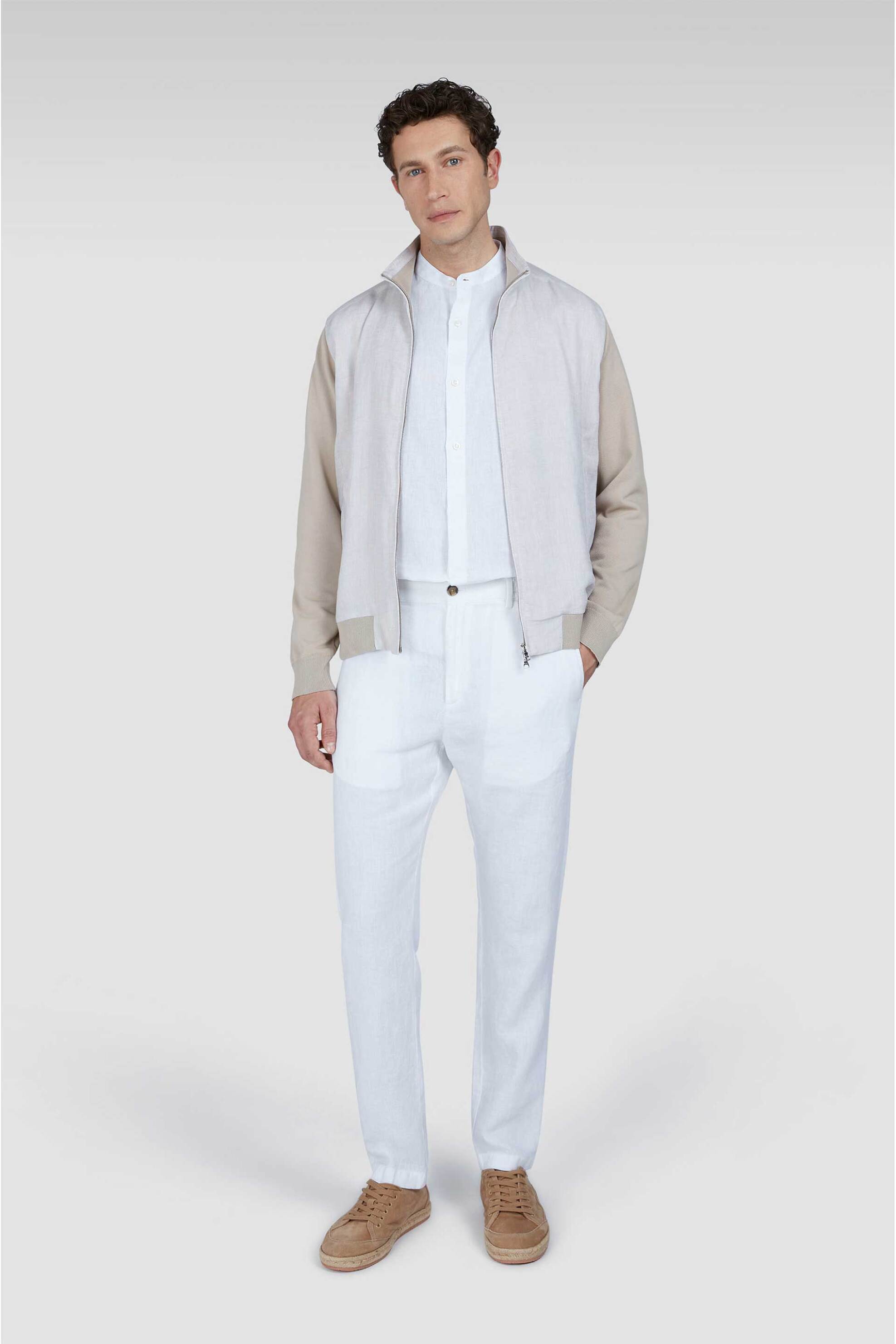 PAUL & SHARK Paul&Shark ανδρικό παντελόνι chino από λινάρι Regular Fit - 25414041 Λευκό