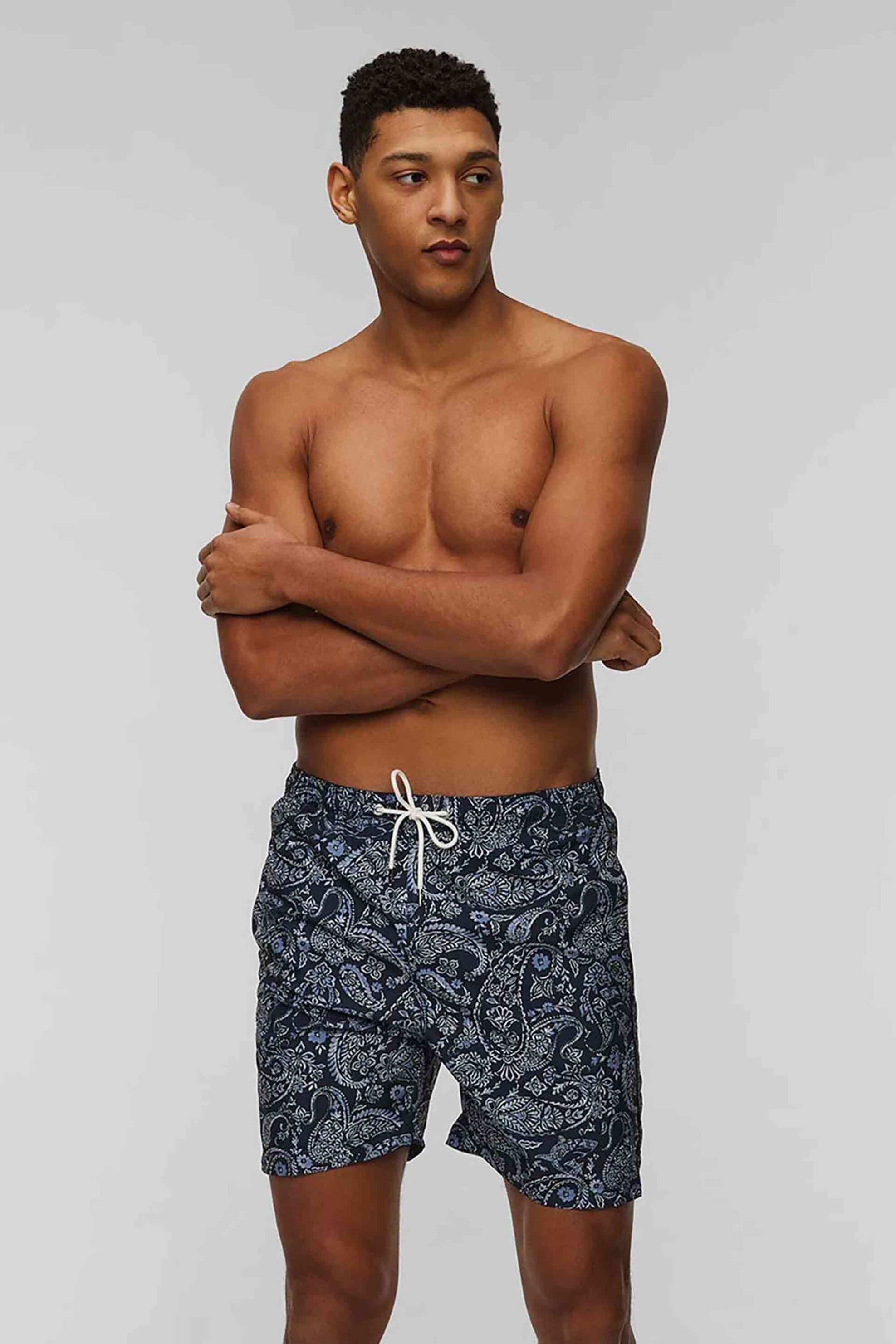 Paul&Shark ανδρικό μαγιό σορτς με paisley pattern Regular Fit - 25415030 Μπλε Σκούρο