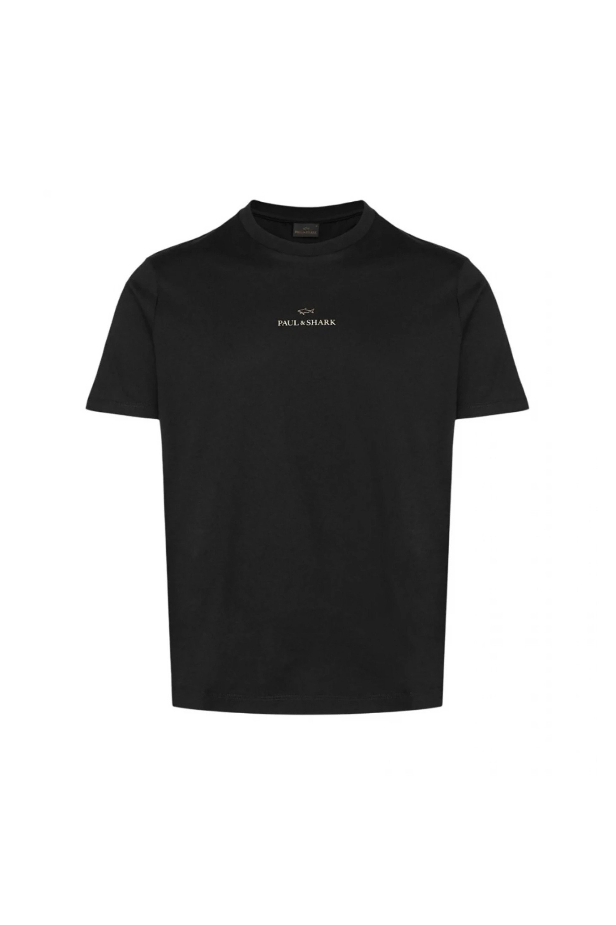 PAUL & SHARK Paul&Shark ανδρικό T-shirt με μεταλλιζέ logo print Regular Fit - C0P1240 Μαύρο