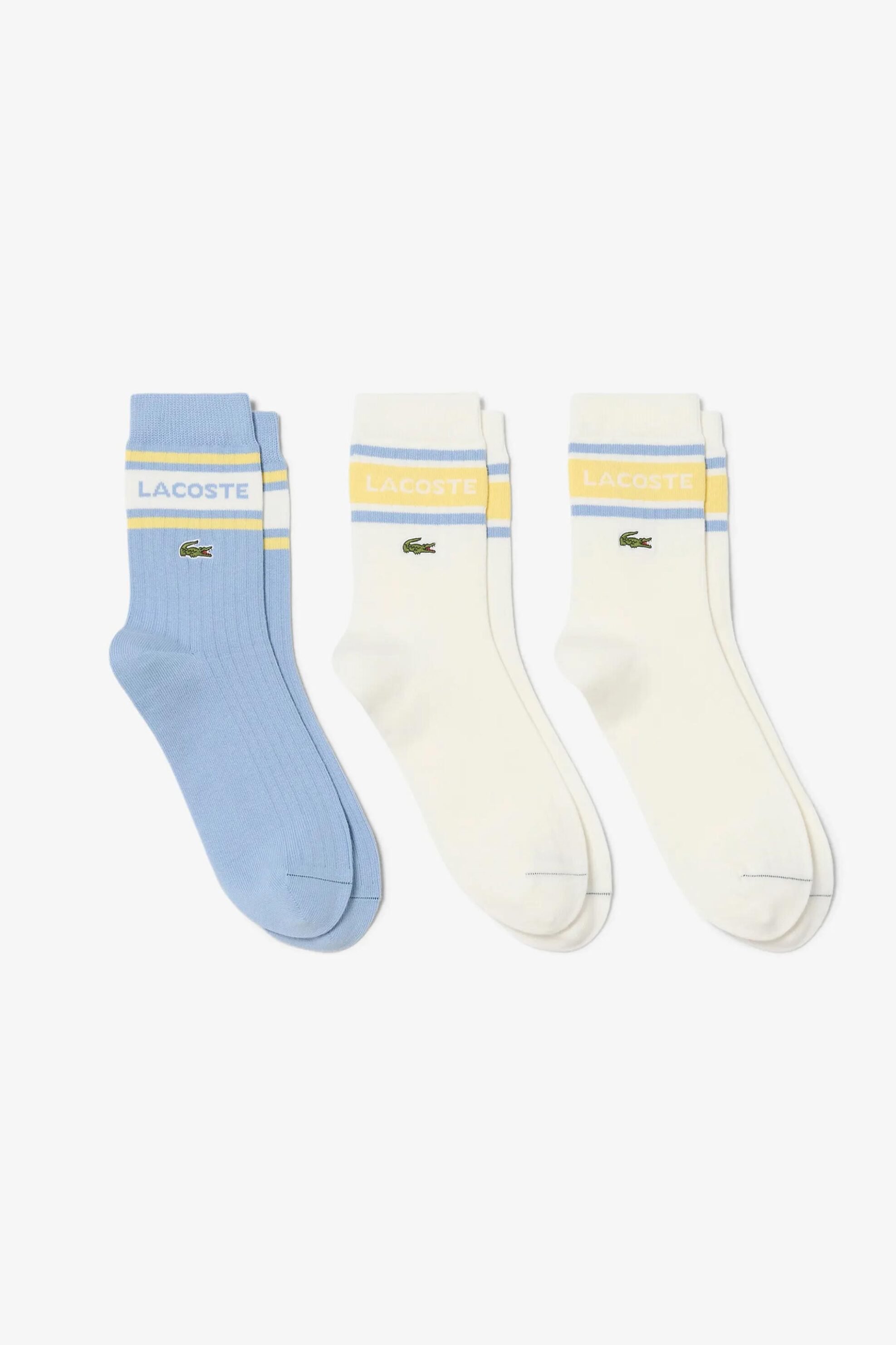 Lacoste σετ unisex μακριές κάλτσες με λογότυπο (3 ζευγάρια) - RA1922 Μπλε Ανοιχτό