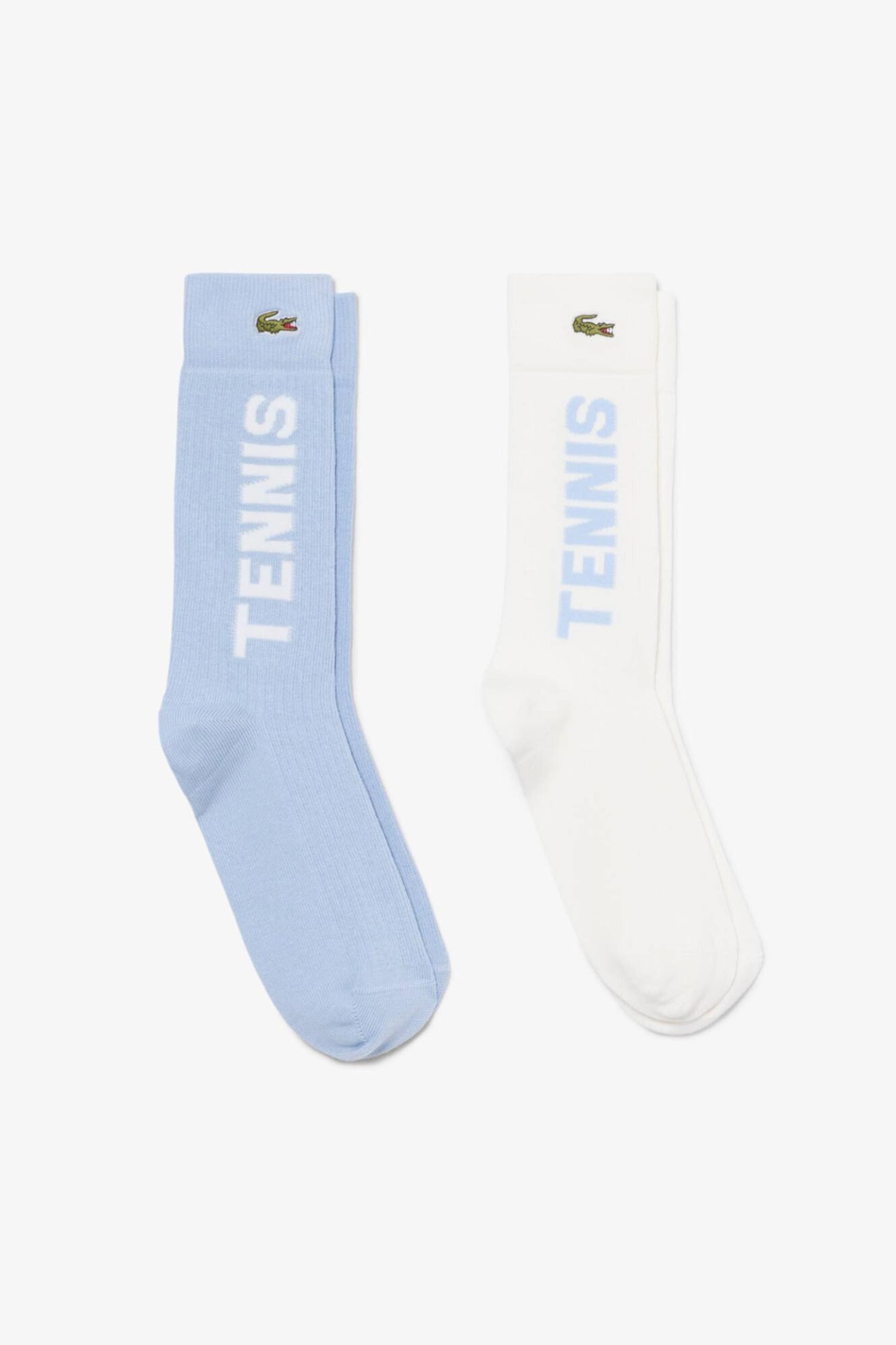 Lacoste σετ unisex μακριές κάλτσες με λογότυπο και tennis print (2 ζευγάρια) - RA1931 Μπλε Ανοιχτό