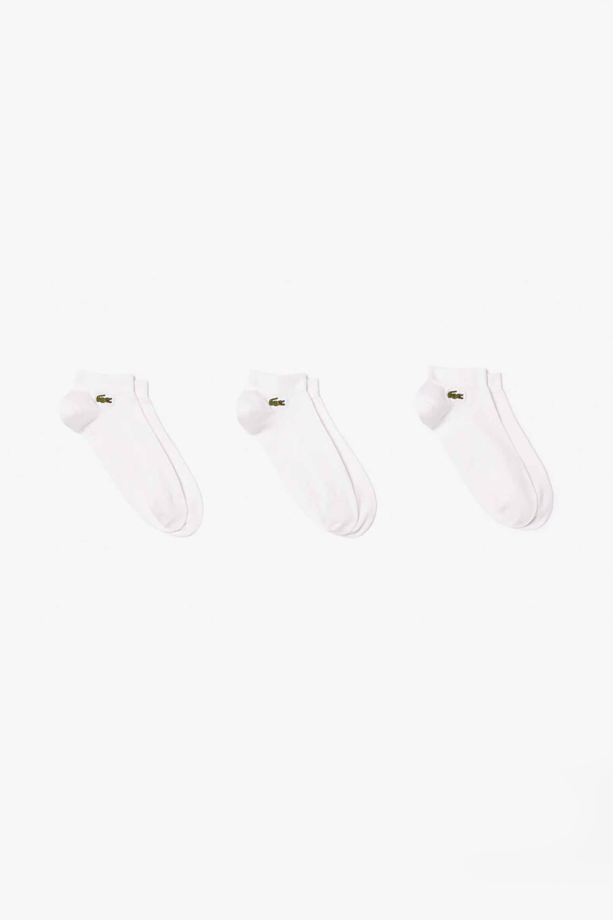 Lacoste σετ unisex κοντές κάλτσες με κεντημένο λογότυπο (3 ζευγάρια) - RA2917-00 Λευκό