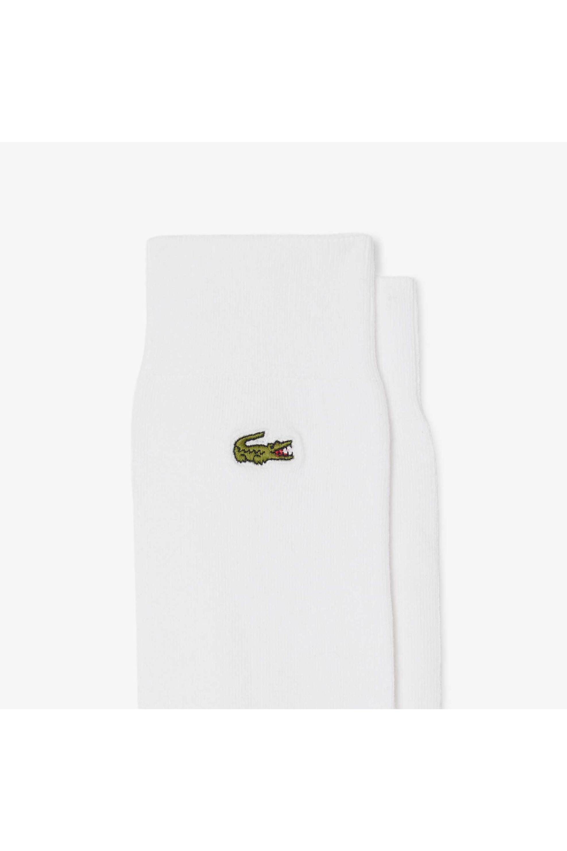 Lacoste Σετ Unisex Μακριές Κάλτσες με Κεντημένο Λογότυπο (2 Ζευγάρια) - Ra3147-00 Λευκό