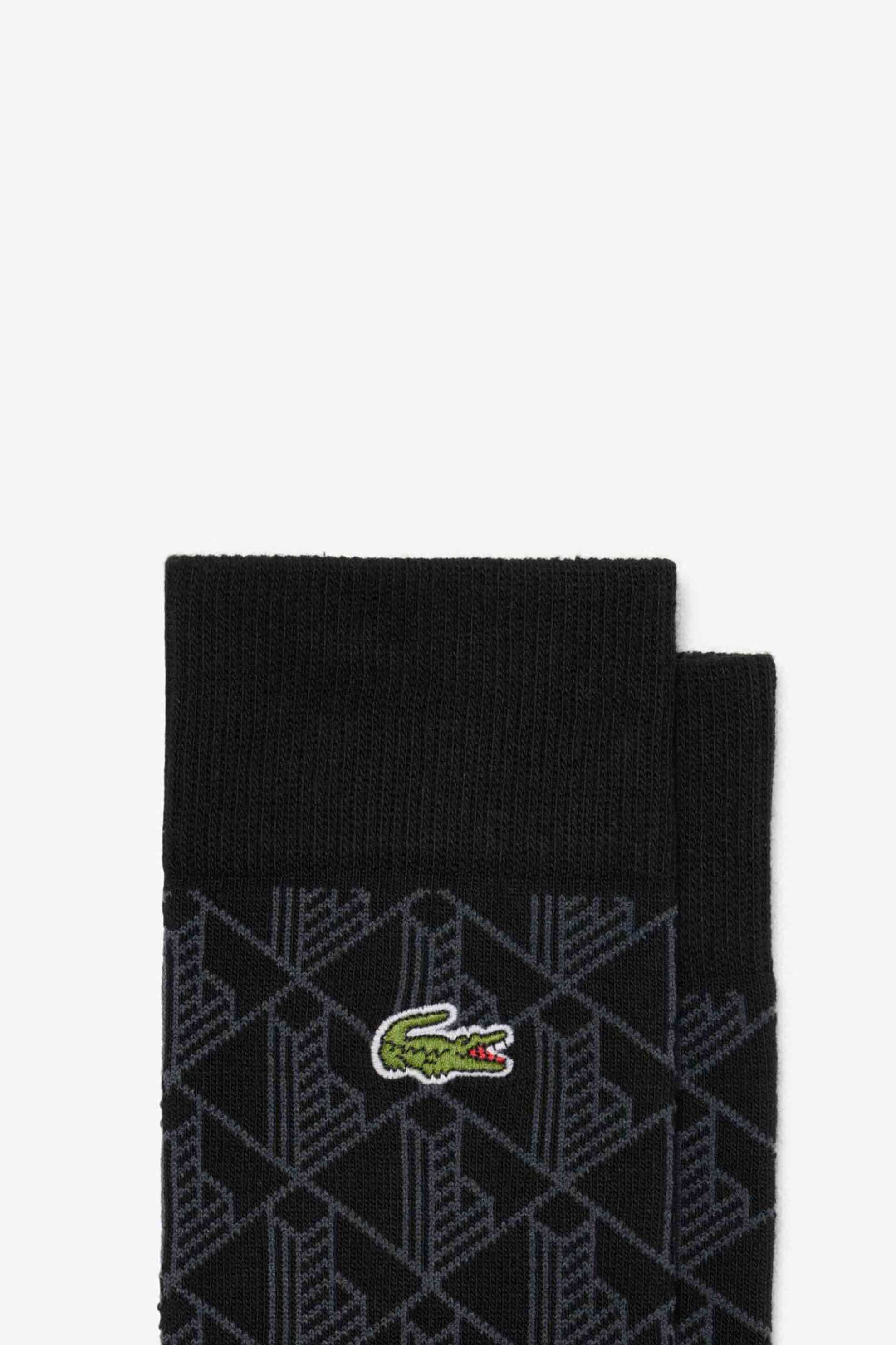 Lacoste Σετ Unisex Μακριές Κάλτσες με Κεντημένο Λογότυπο (3 Ζευγάρια) - Ra5996-00 Μαύρο
