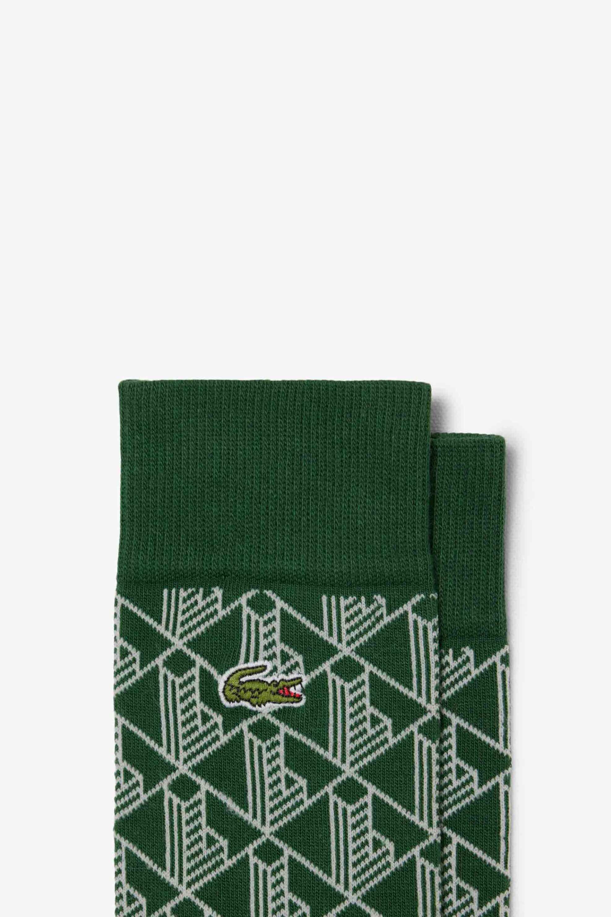 Lacoste Σετ Unisex Μακριές Κάλτσες με Κεντημένο Λογότυπο (3 Ζευγάρια) - Ra5996-00 Πράσινο Σμαραγδί