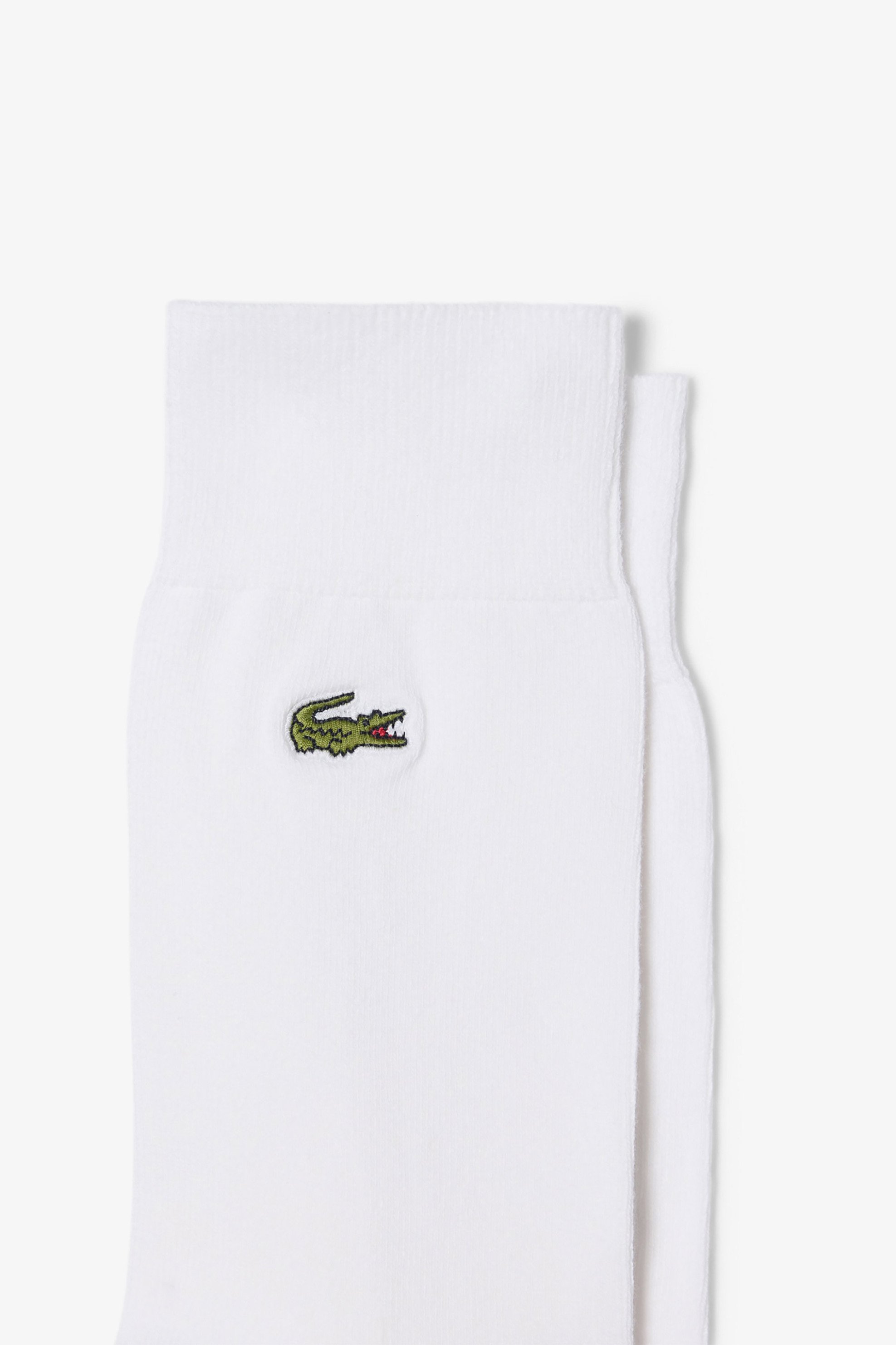 Lacoste Σετ Unisex Μακριές Κάλτσες με Κεντημένο Λογότυπο (3 Ζευγάρια) - Ra8142 Λευκό
