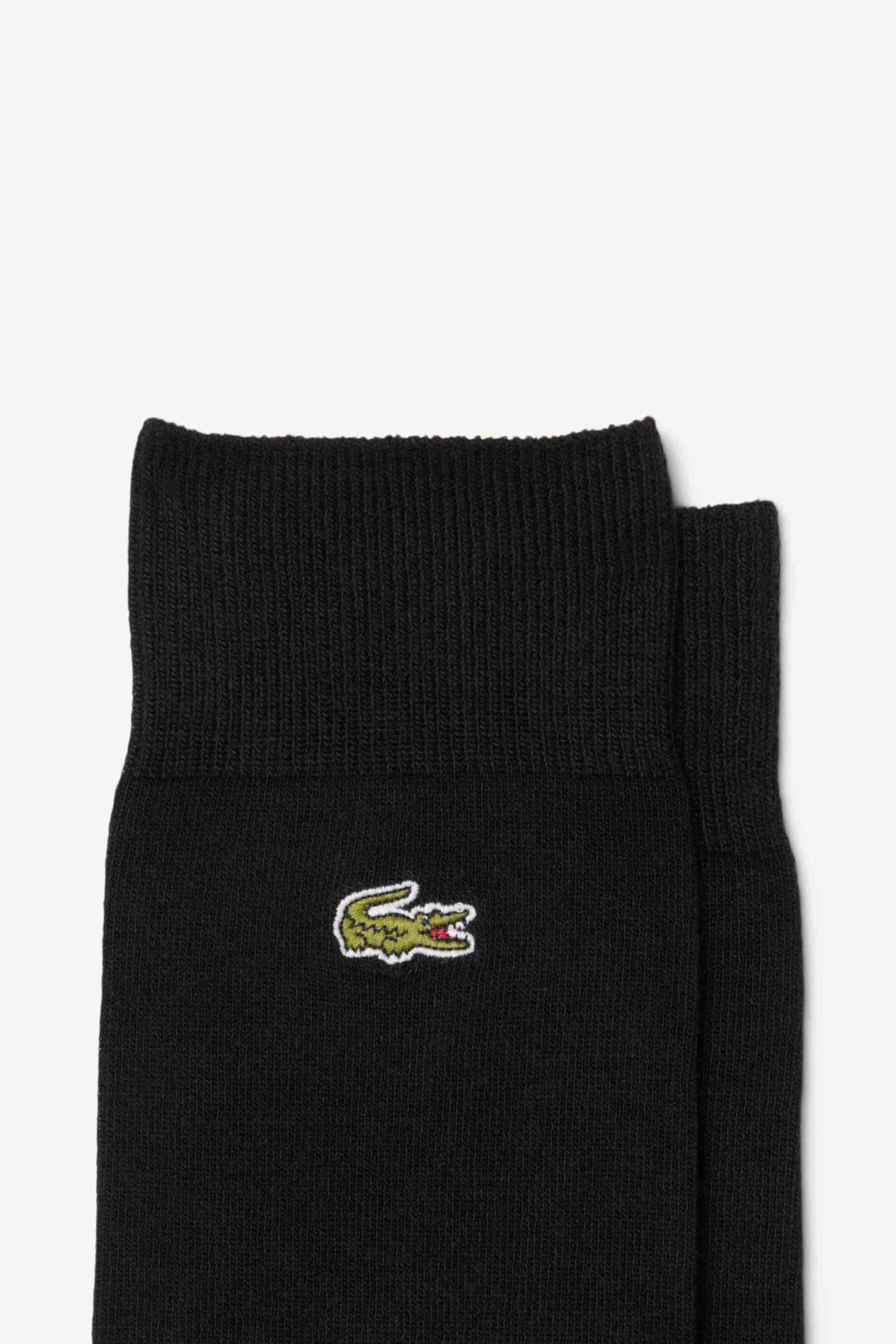 Lacoste Σετ Unisex Μακριές Κάλτσες με Κεντημένο Λογότυπο (3 Ζευγάρια) - Ra8142 Μαύρο