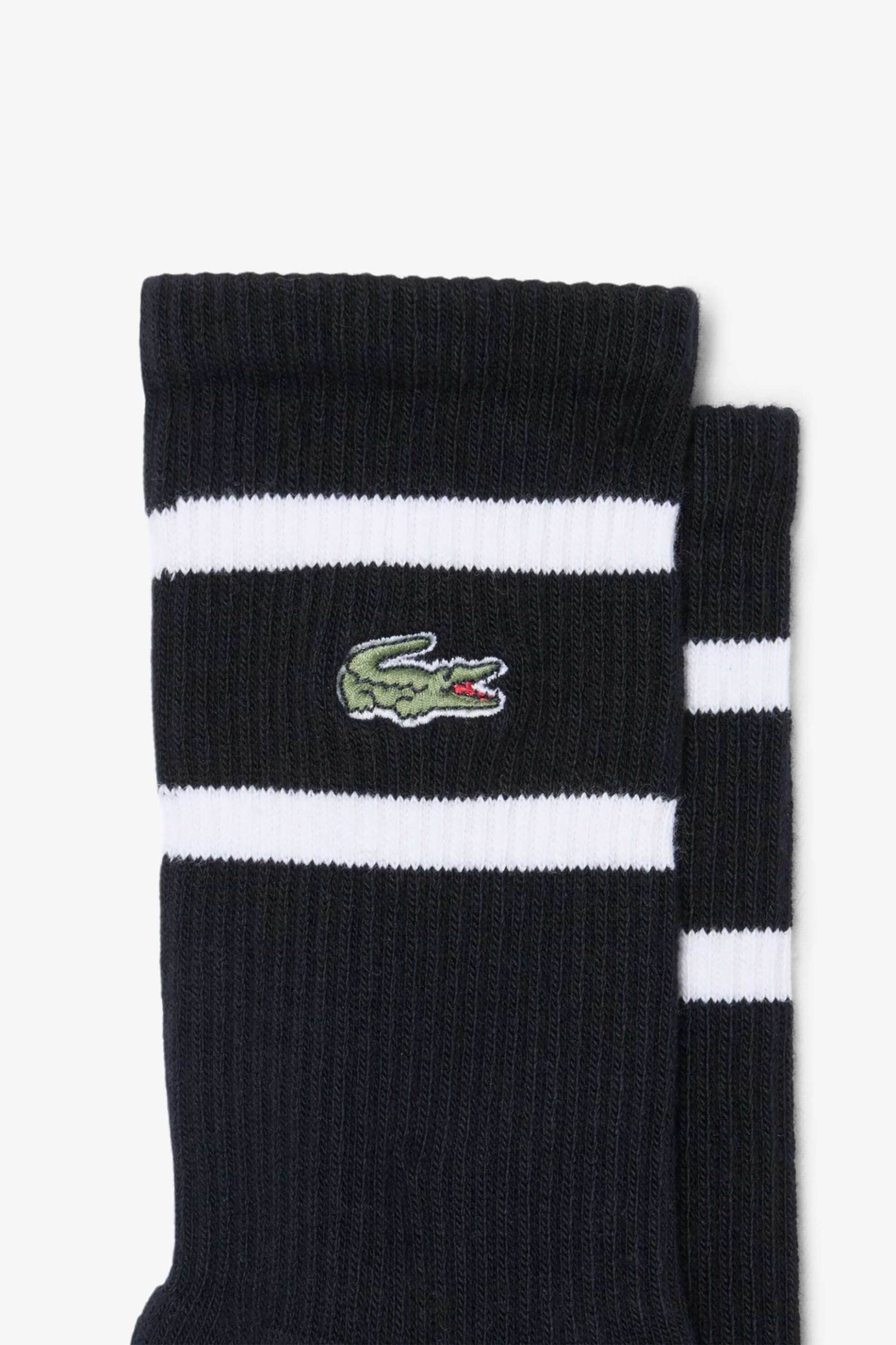 Lacoste Unisex Μακριές Κάλτσες με Λογότυπο (2 Ζευγάρια) - Ra9189 Ασπρόμαυρο