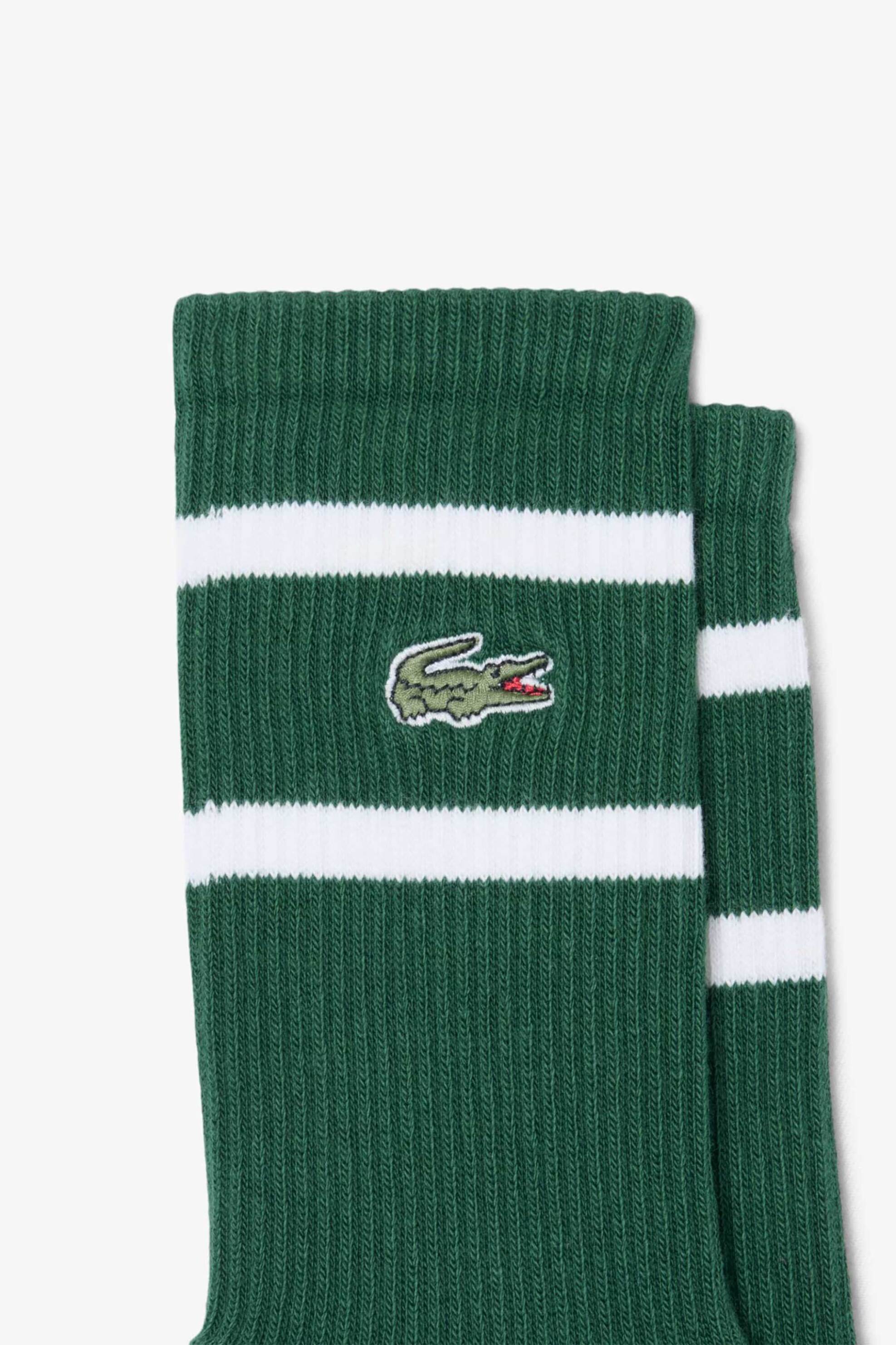 Lacoste Unisex Μακριές Κάλτσες με Λογότυπο (2 Ζευγάρια) - Ra9189 Λευκό Πράσινο