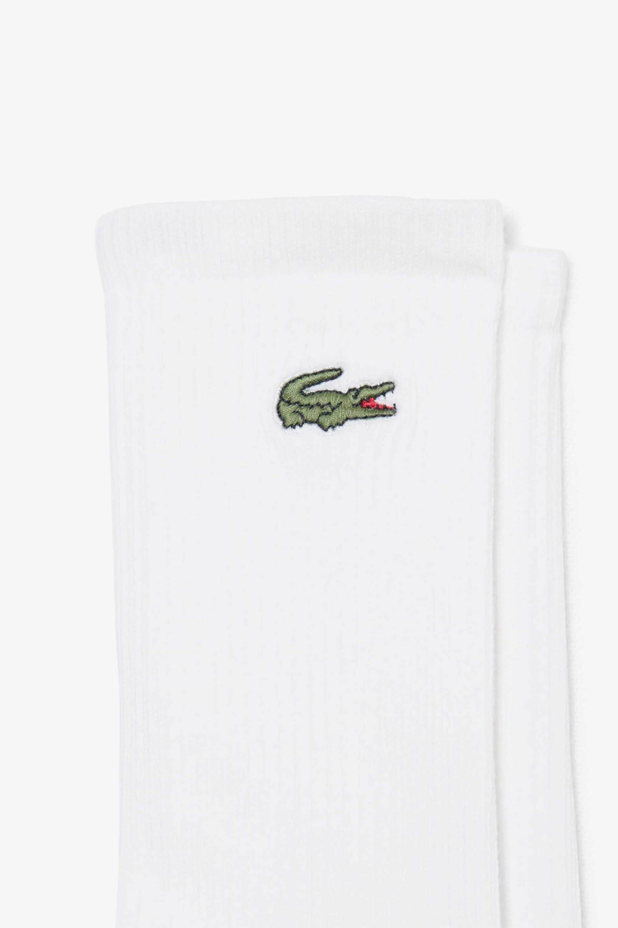 Lacoste Σετ Ανδρικές Μακριές Κάλτσες με Κεντημένο Λογότυπο (3 Ζευγάρια) - Ra9192 Λευκό