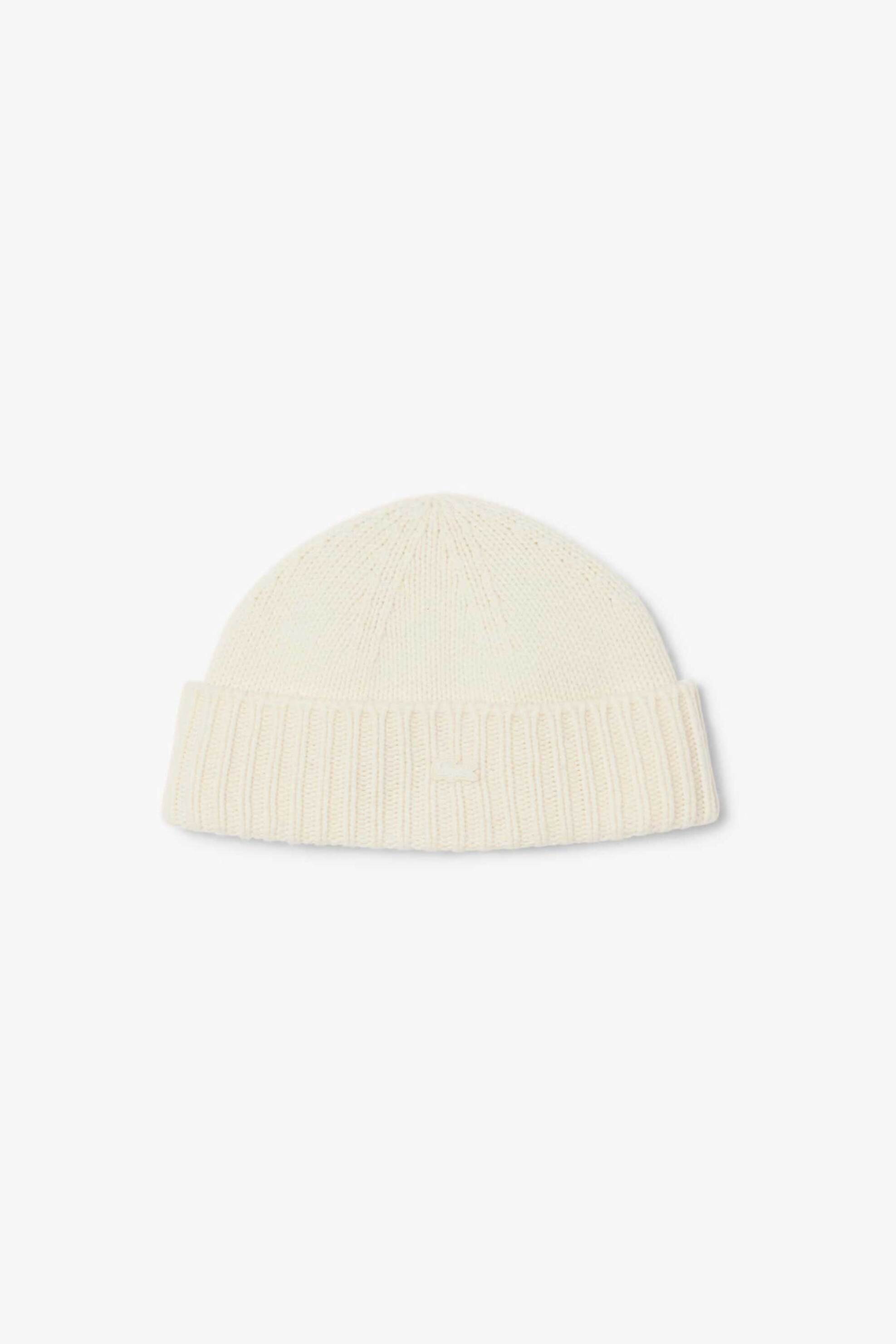 Lacoste γυναικείος μάλλινος σκούφος ribbed με κεντημένο λογότυπο - RB4163-00 Εκρού