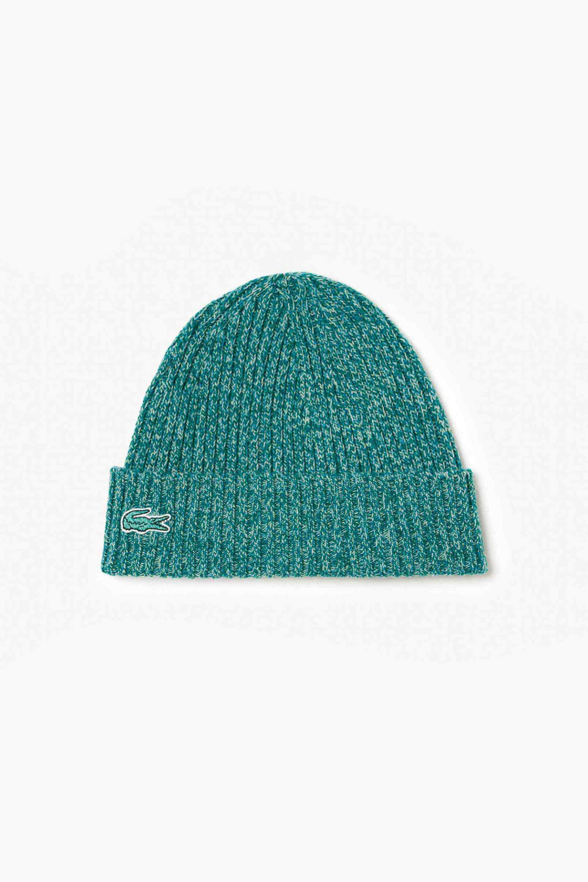 Lacoste unisex μάλλινος σκούφος ribbed με κεντημένο λογότυπο - RB4737-00 Πράσινο