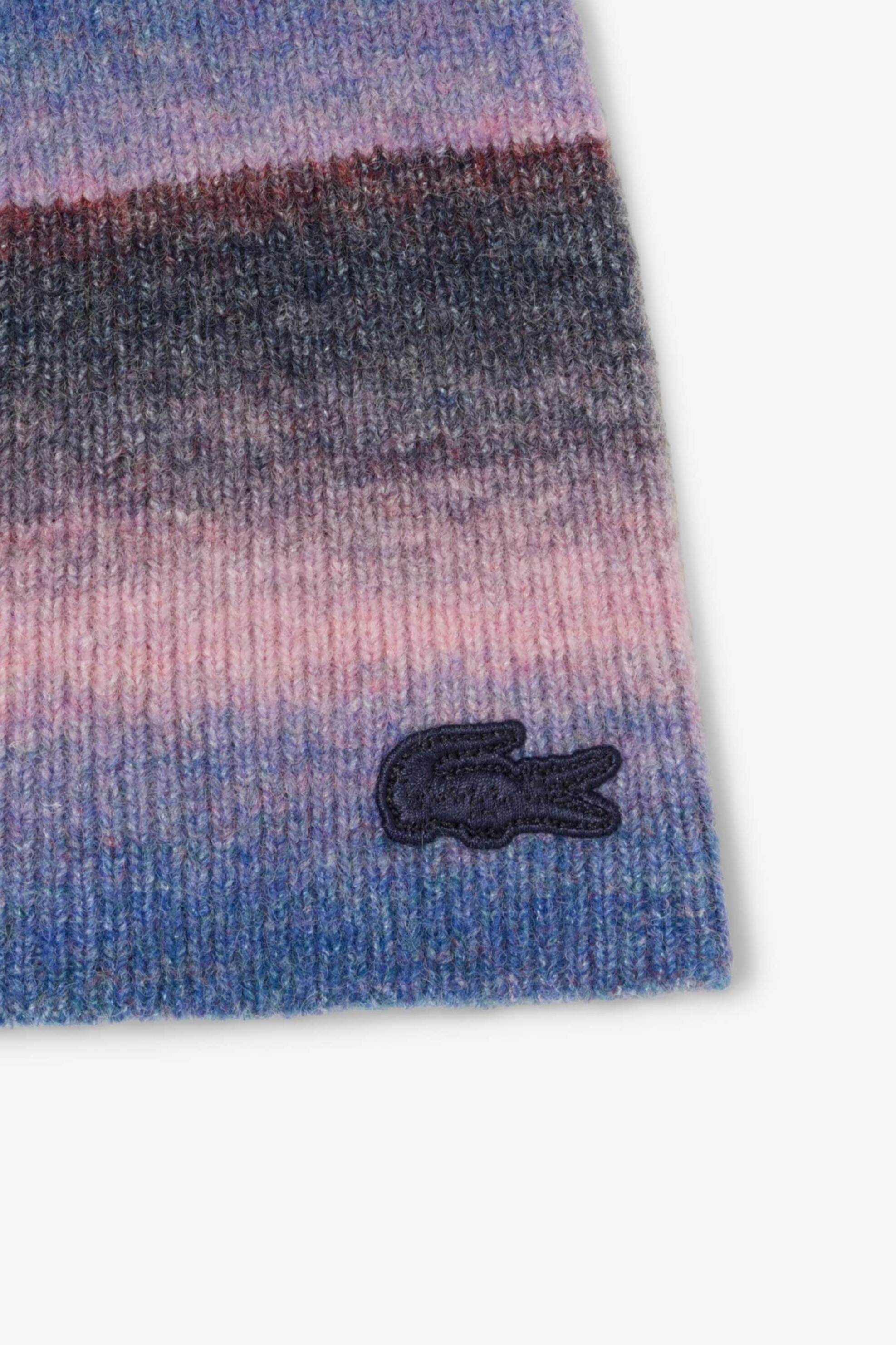 Lacoste γυναικείος πλεκτός σκούφος με ombre σχέδιο και κεντημένο λογότυπο - RB4946-00 Πολύχρωμο