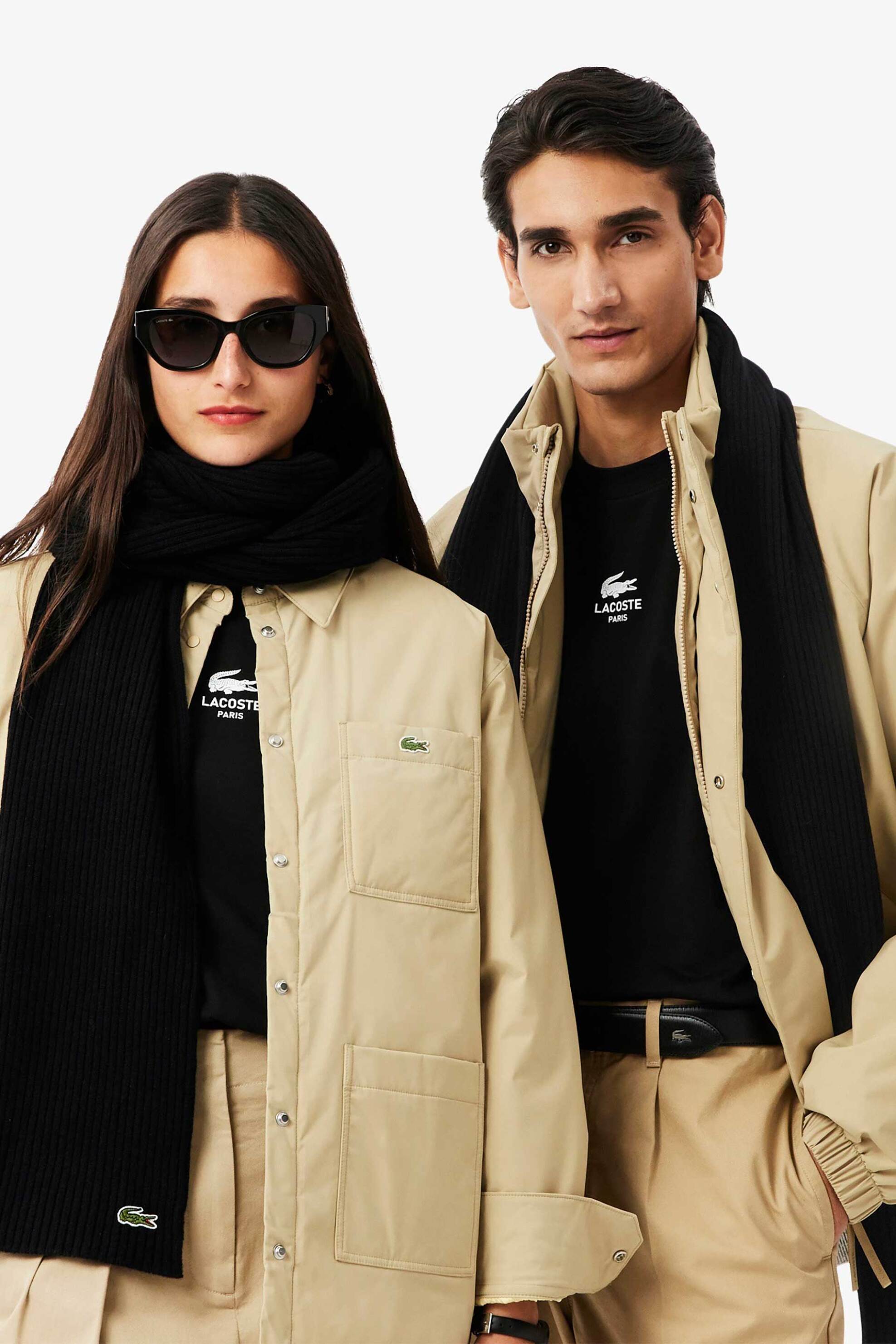 Lacoste Unisex Μάλλινο Κασκόλ Ribbed με Κεντημένο Λογότυπο - Re0058 Μαύρο