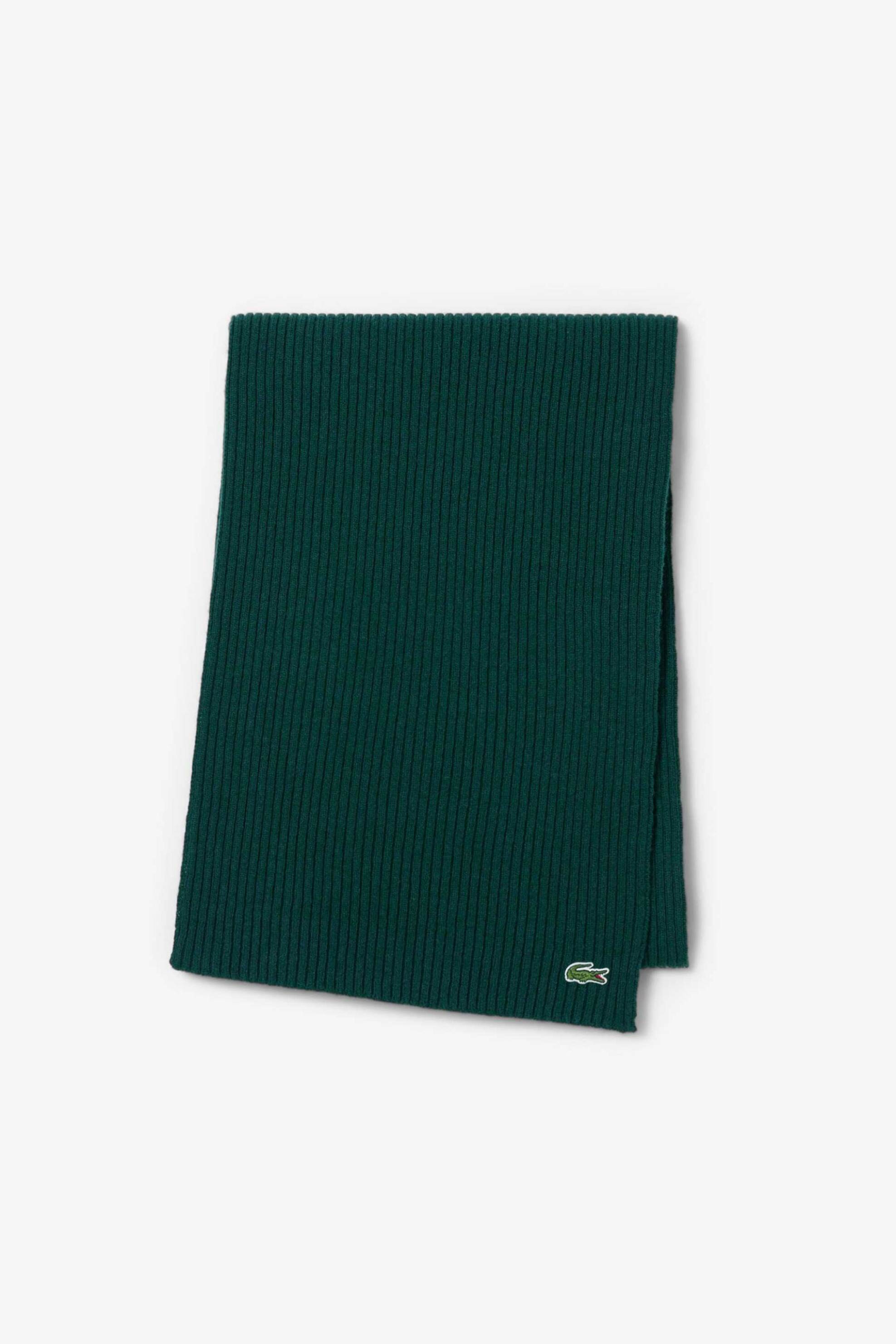 Lacoste unisex μάλλινο κασκόλ ribbed με κεντημένο λογότυπο - RE0058 Κυπαρισσί