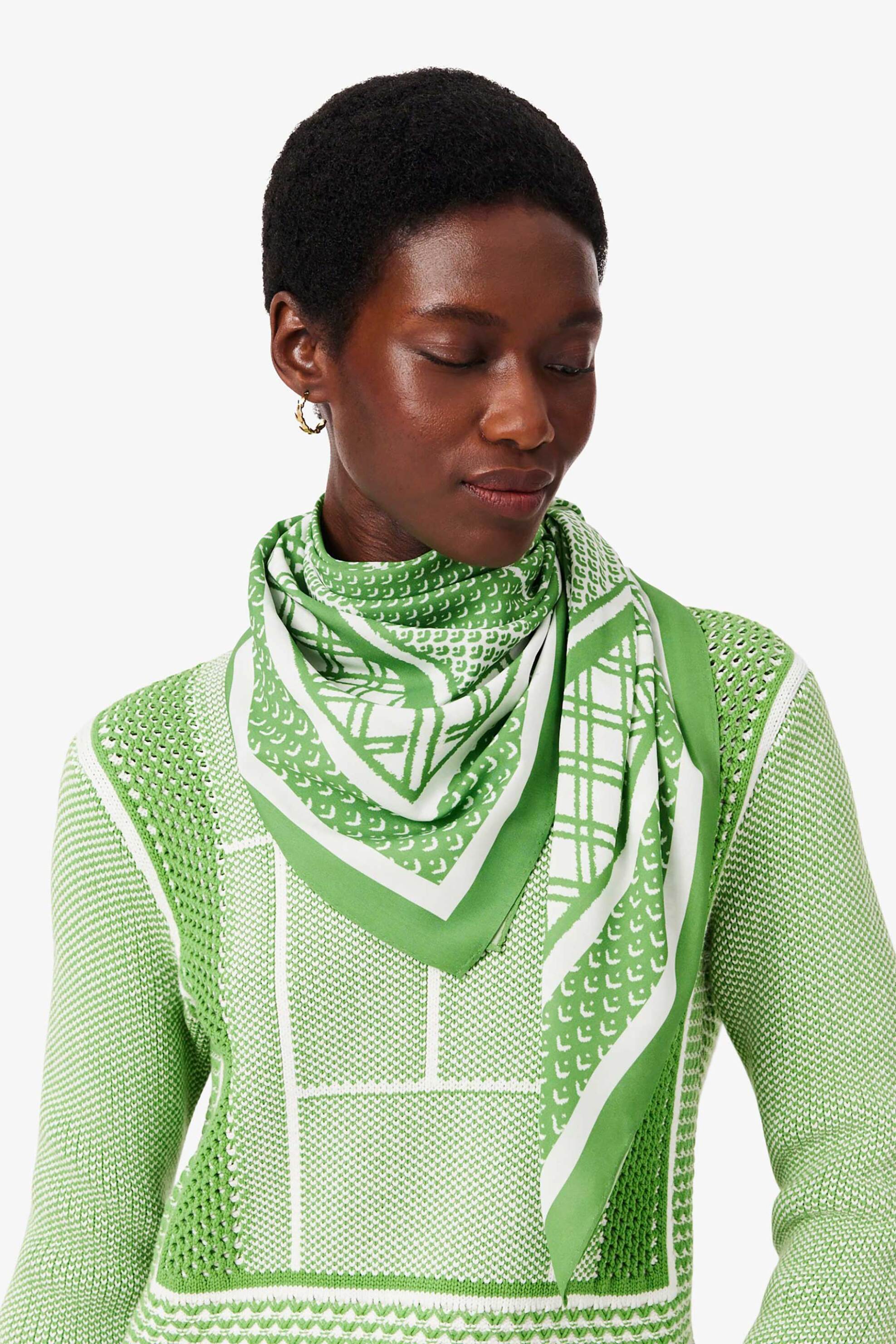 Lacoste Γυναικείο Φουλάρι με Tennis Print - Re1507 Πράσινο Ανοιχτό