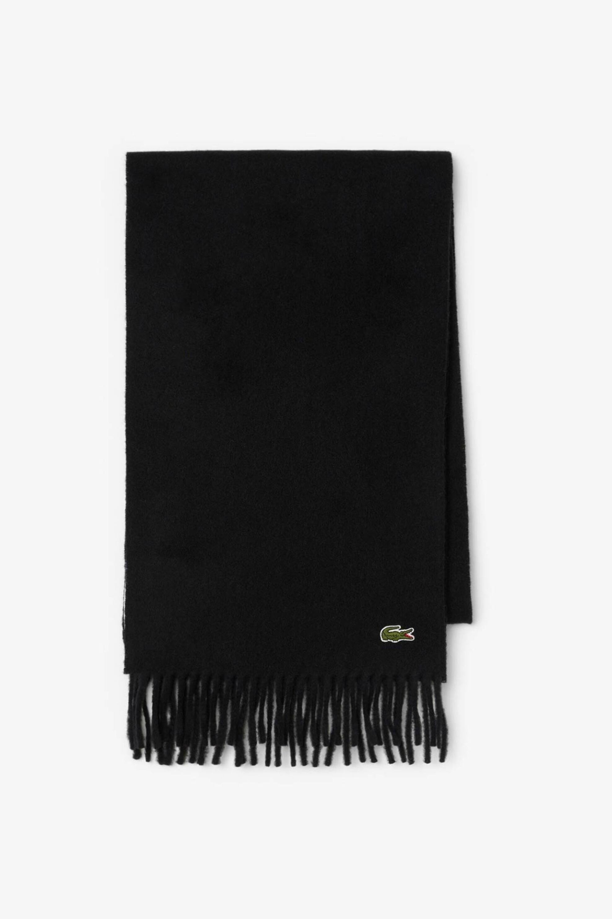 Lacoste unisex μάλλινο κασκόλ με κεντημένο λογότυπο και κρόσσια - RE7864-00 Μαύρο