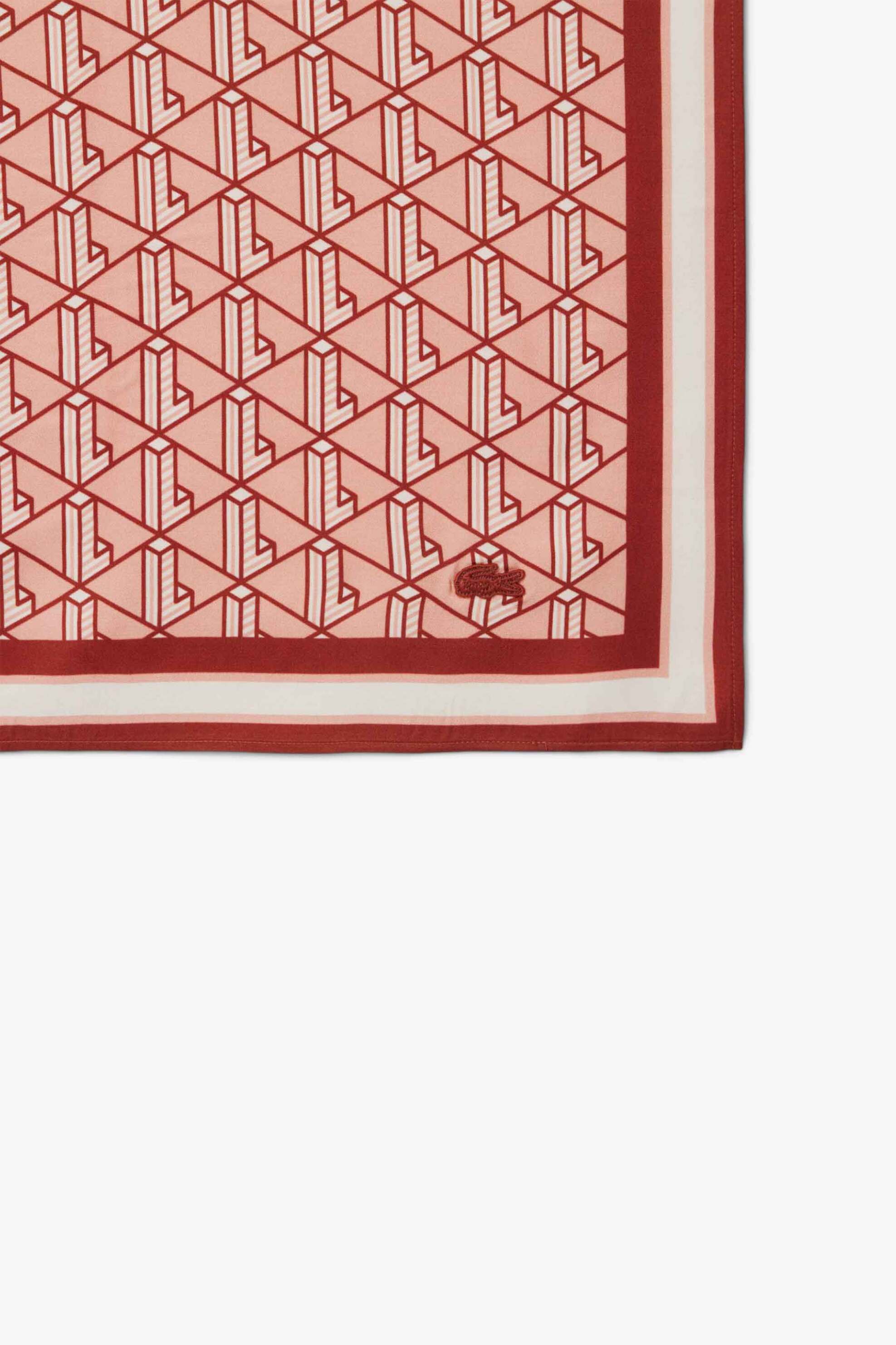 Lacoste γυναικείο φουλάρι με all-over monogram print - RE9820-00 Σομόν φωτογραφία
