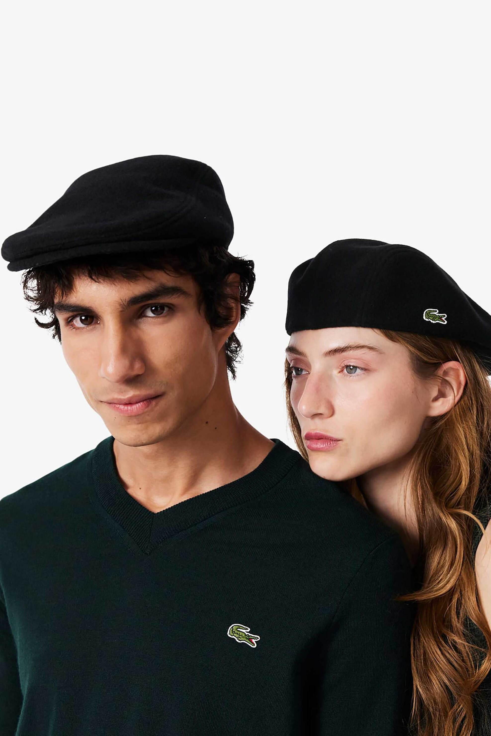 Lacoste Ανδρικό Μάλλινο Καπέλο Μπερές με Κεντημένο Λογότυπο - Rk0372 Μαύρο