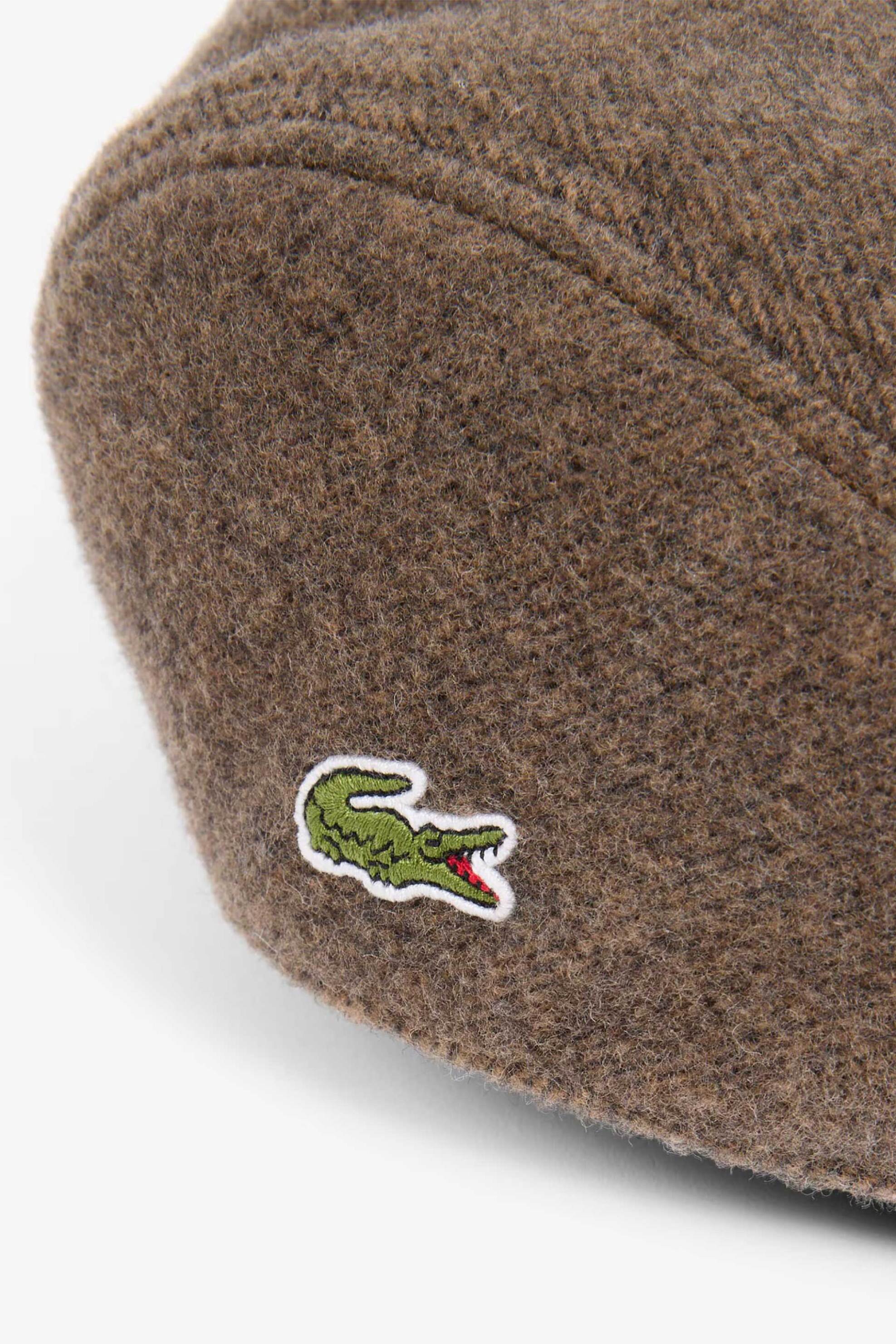 Lacoste Ανδρικό Μάλλινο Καπέλο Μπερές με Κεντημένο Λογότυπο - Rk0372 Καφέ