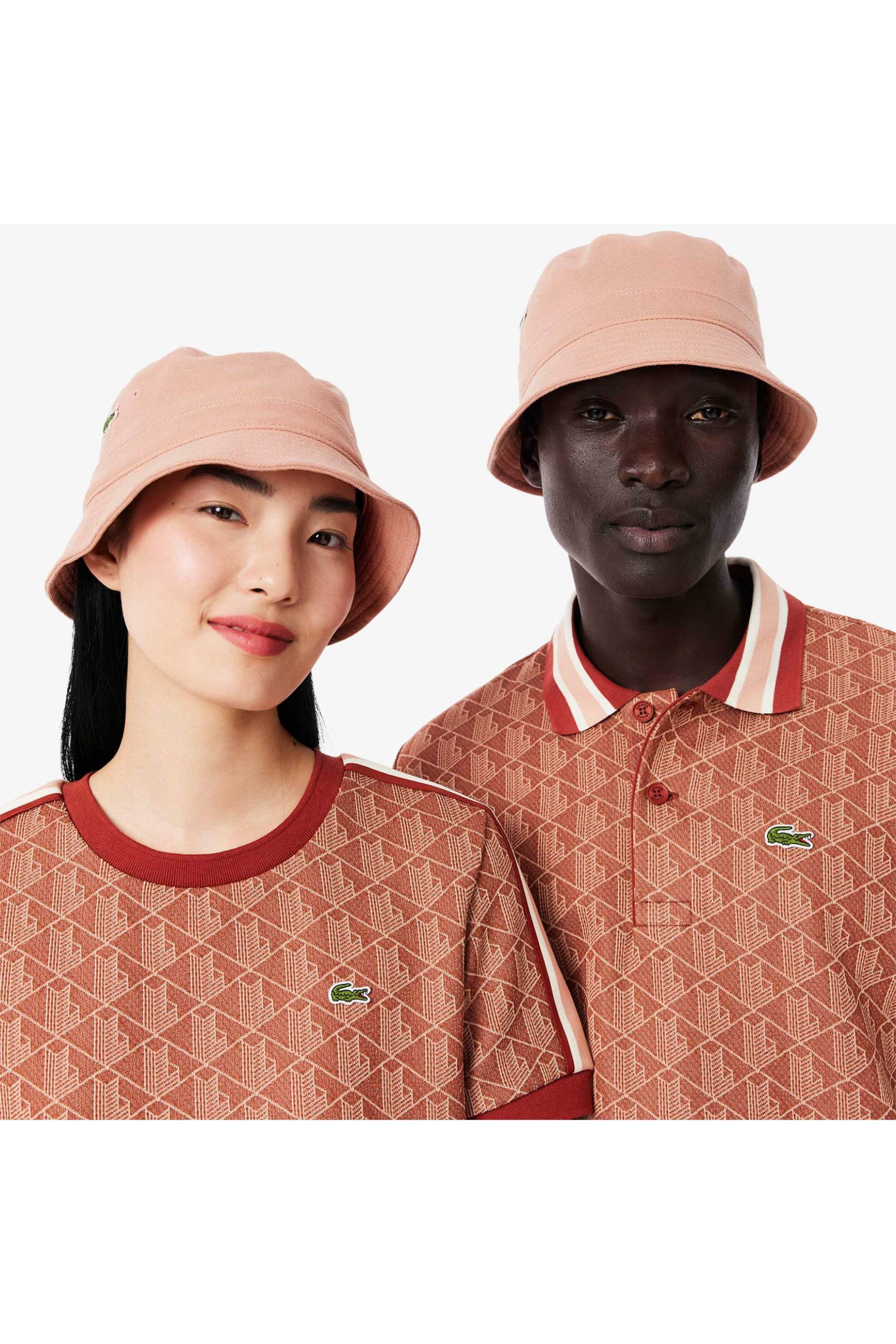 Lacoste Unisex Καπέλο Bucket με Κεντημένο Λογότυπο - Rk2056 Καφέ Latte