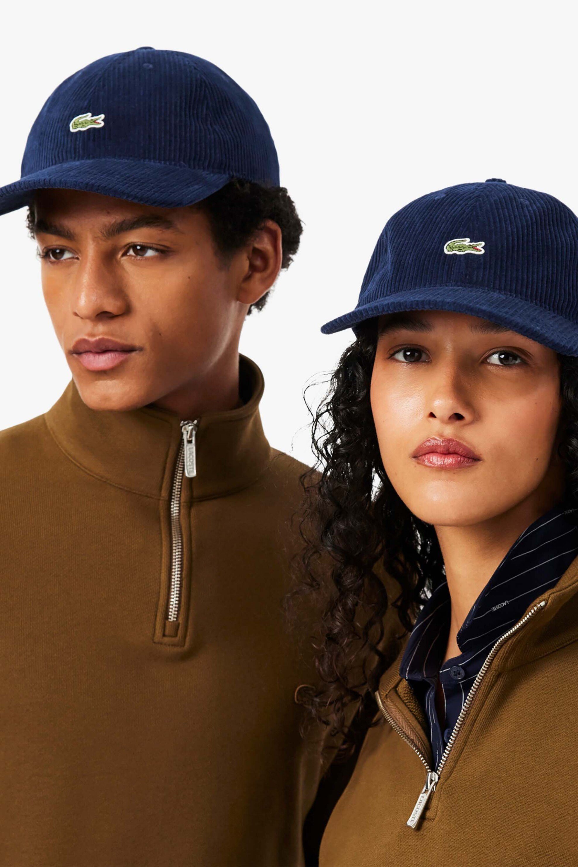 Lacoste Unisex Καπέλο Jockey Κοτλέ με Κεντημένο Λογότυπο - Rk3447-00 Μπλε Σκούρο