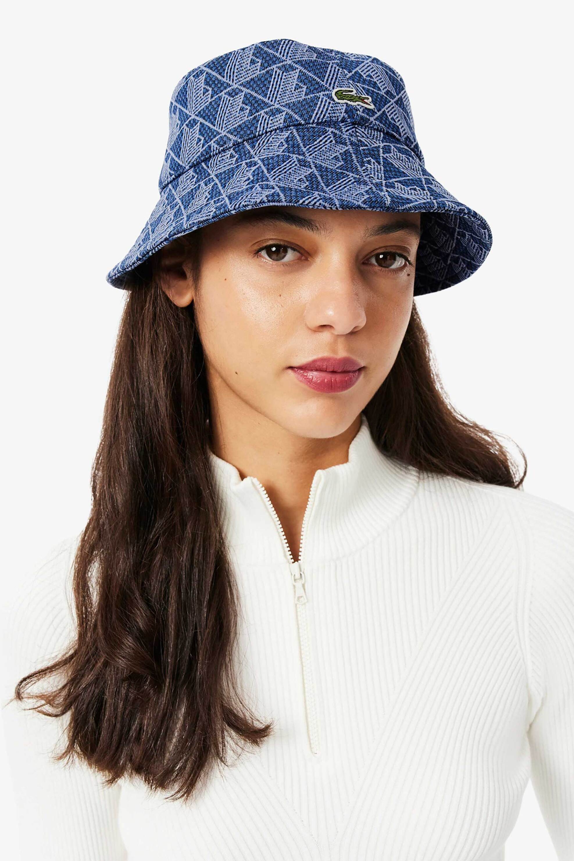 Lacoste γυναικείο καπέλο bucket με all-over monogram - RK5696-00 Μπλε φωτογραφία