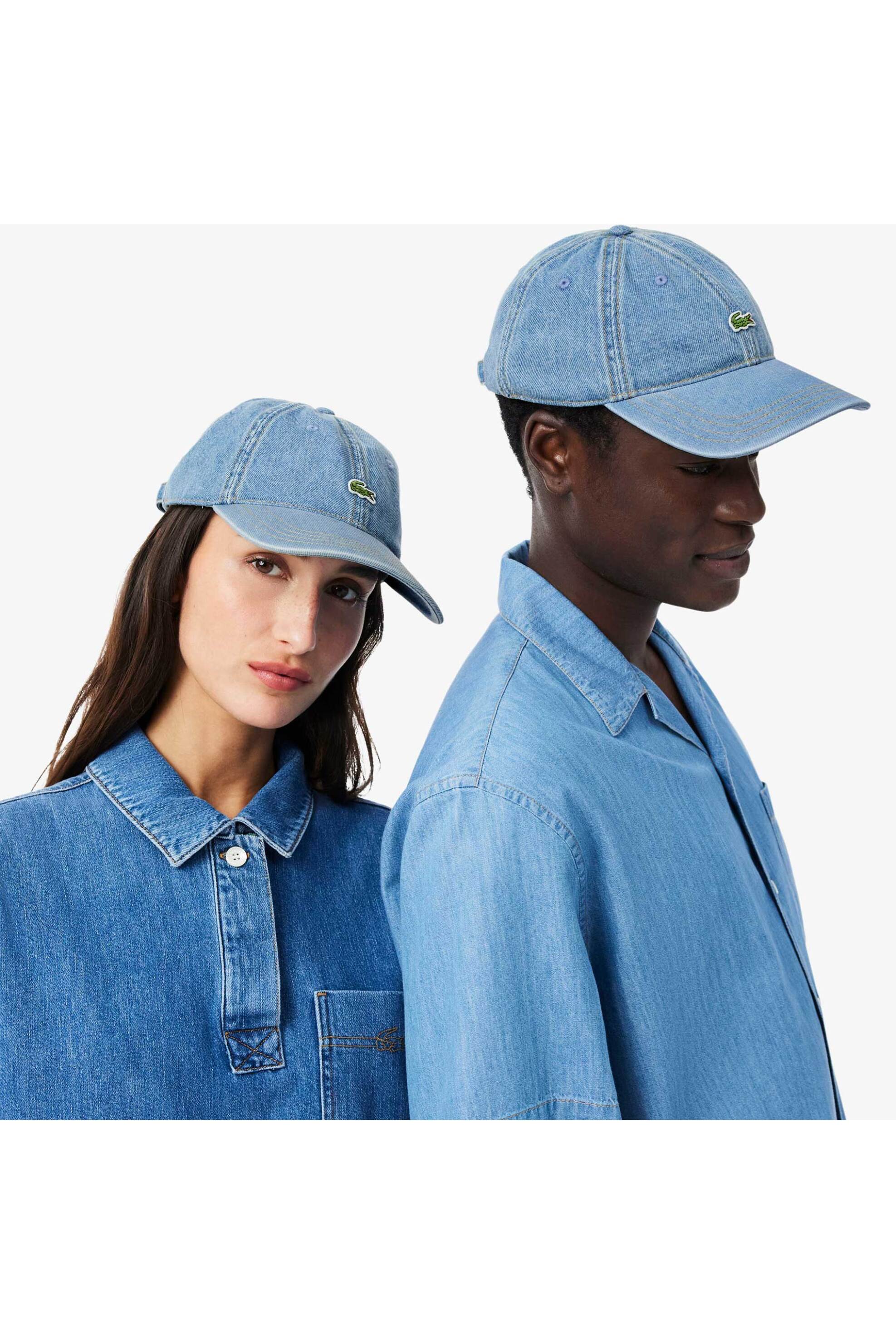 Lacoste Unisex Denim Καπέλο Jockey με Κεντημένο Λογότυπο - Rk6362-00 Blue Ανοιχτό
