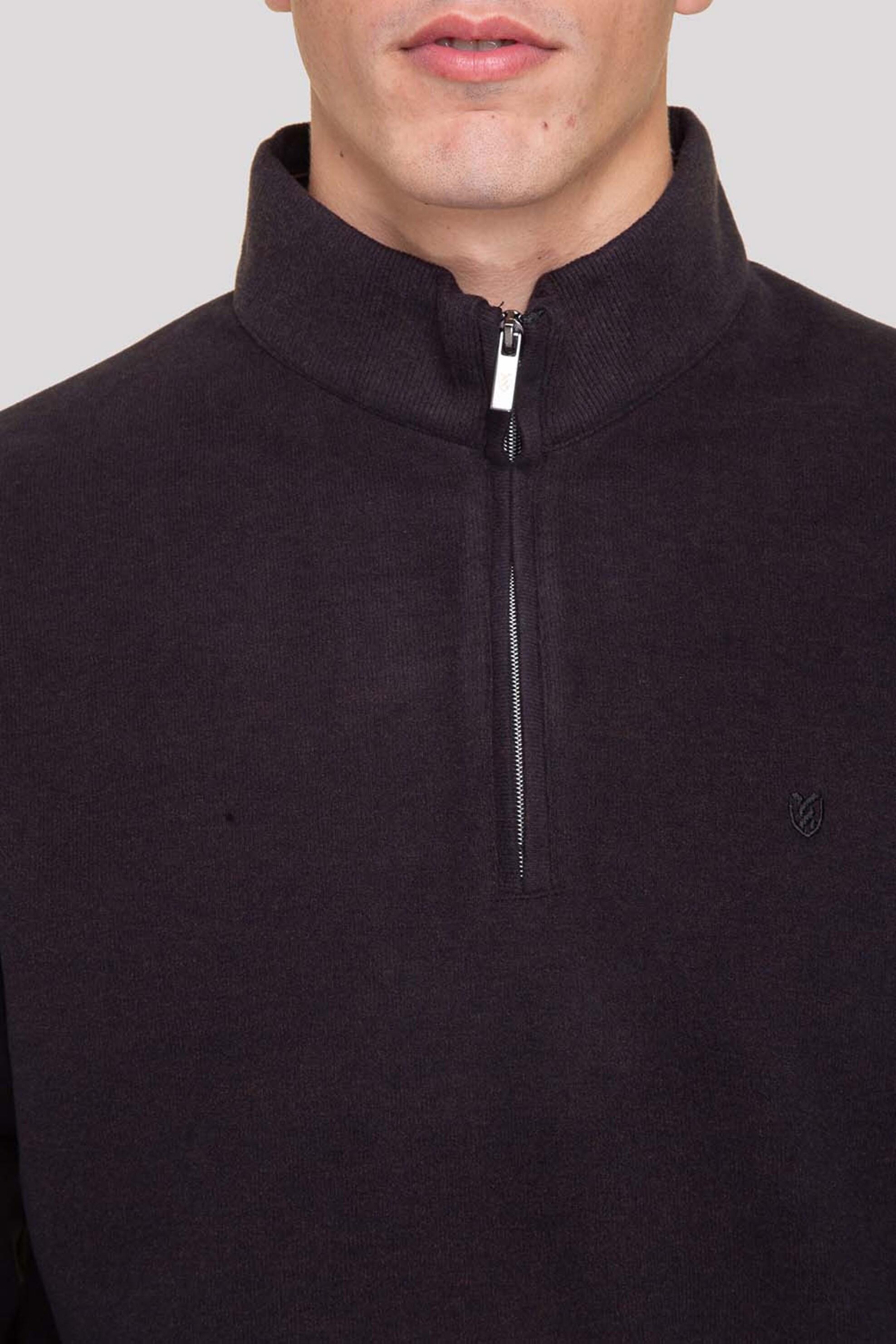 The Bostonians ανδρική μπλούζα φούτερ με ψηλό λαιμό και κεντημένο λογότυπο Regular Fit - RO1000 Καφέ φωτογραφία