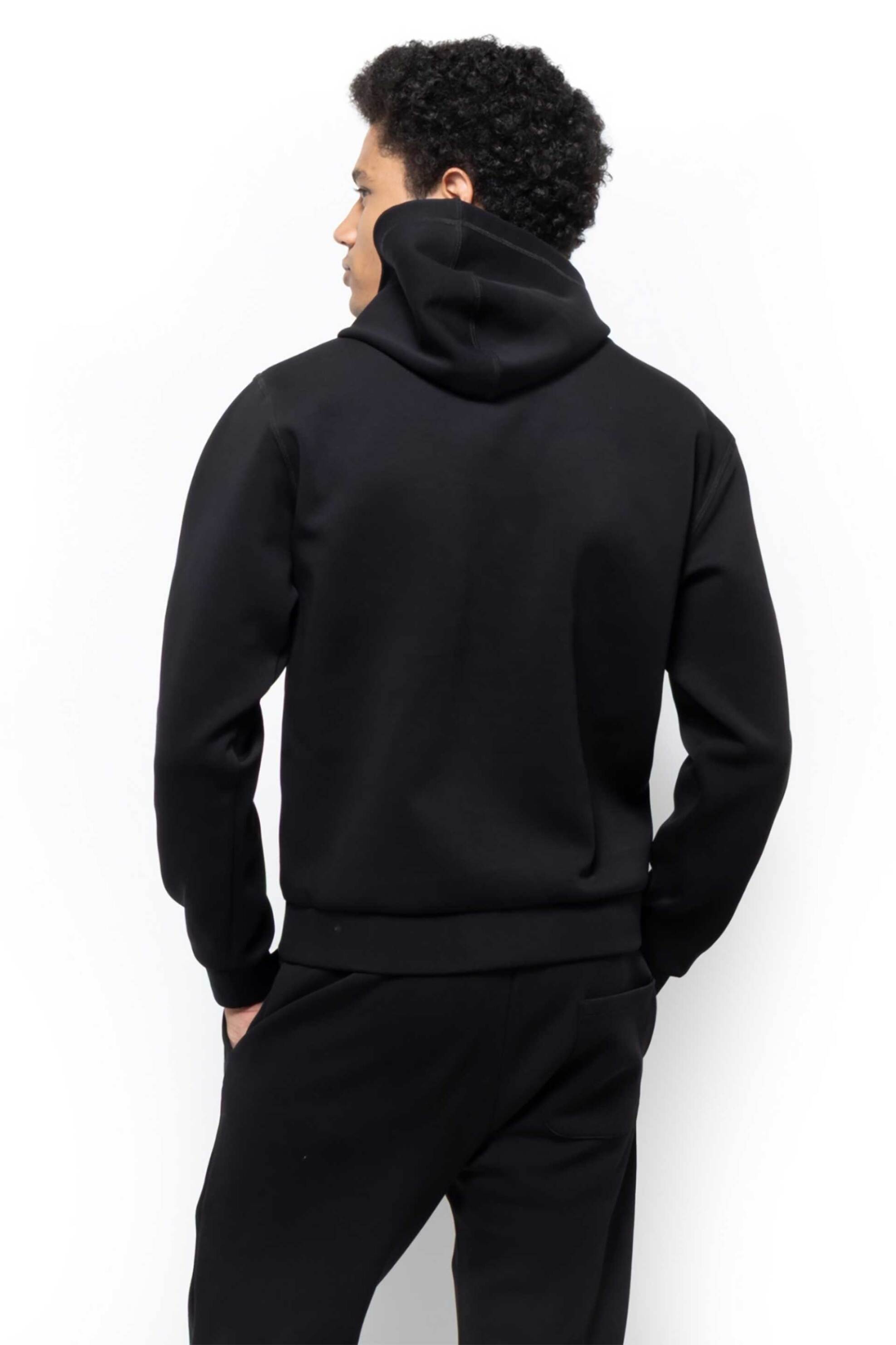 The Bostonians Ανδρική Μπλούζα Φούτερ με Κουκούλα Και Logo Print Regular Fit - Ro1011 Μαύρο