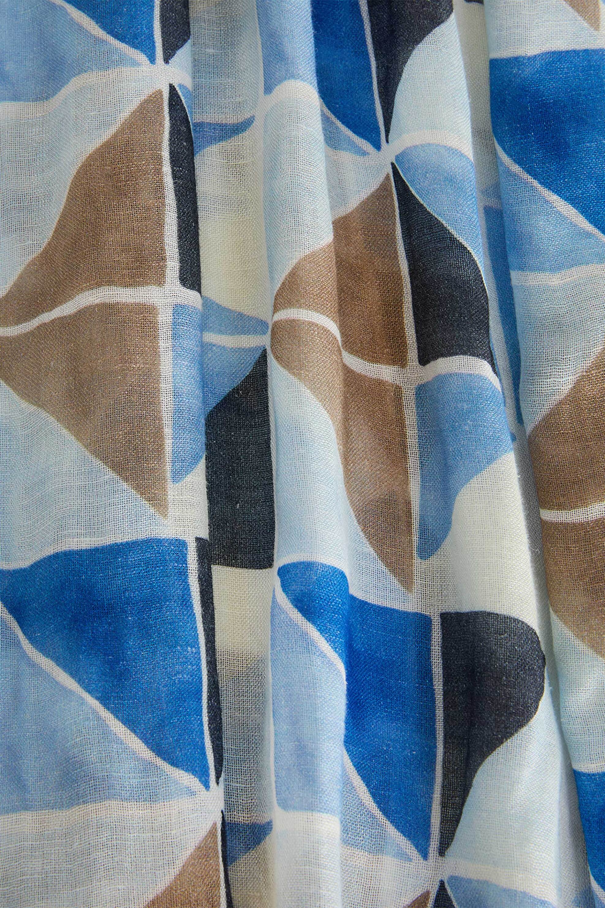 Harmont & Blaine ανδρικό φουλάρι με geometrical print και κεντημένο λογότυπο - S0Q196082818 Μπλε φωτογραφία