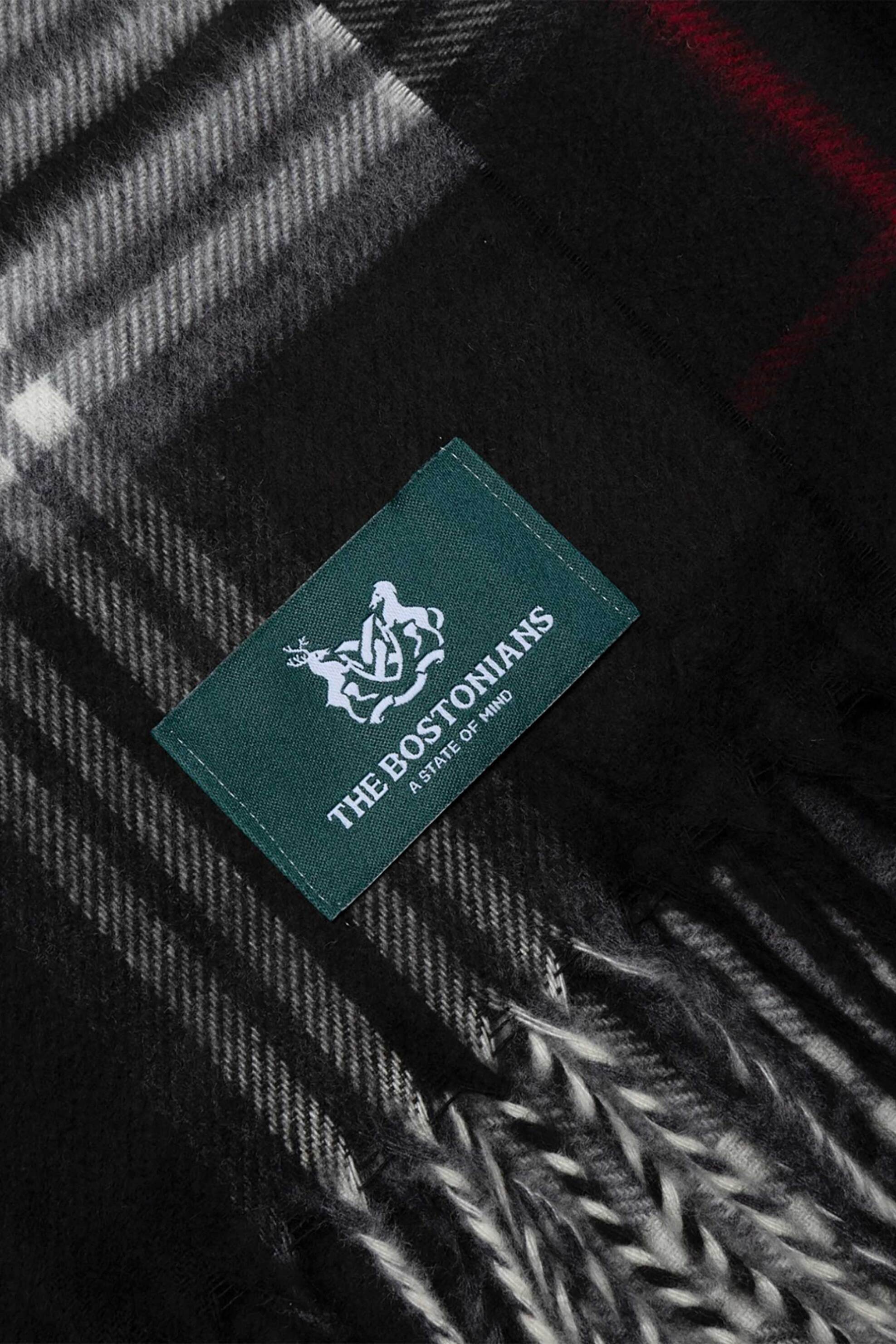 The Bostonians ανδρικό κασκόλ με καρό σχέδιο και κρόσσια "Copley" - SC701130 Μαύρο φωτογραφία