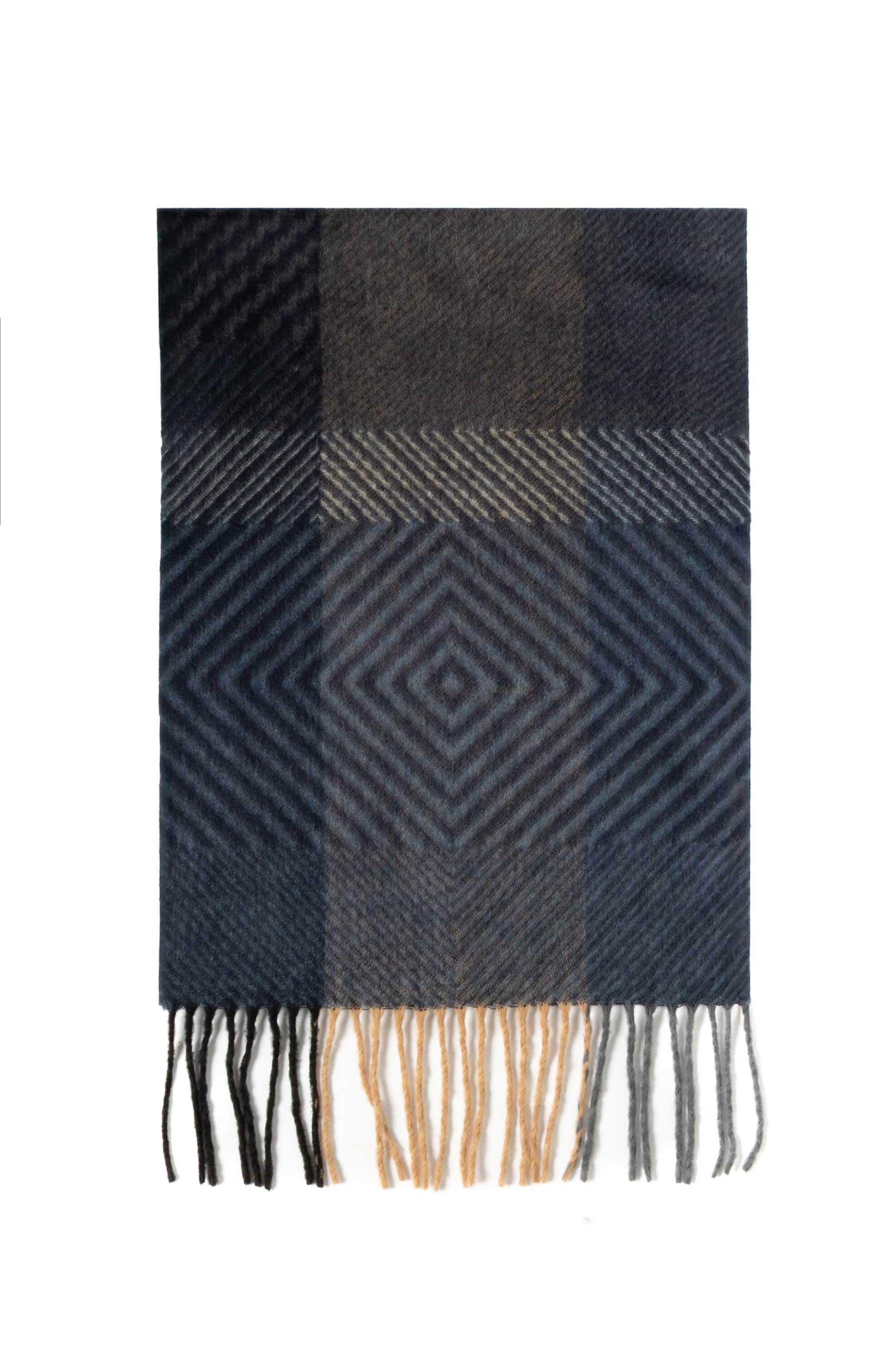 The Bostonians ανδρικό κασκόλ με καρό σχέδιο και κρόσσια "Copley" - SC731043 Μπλε