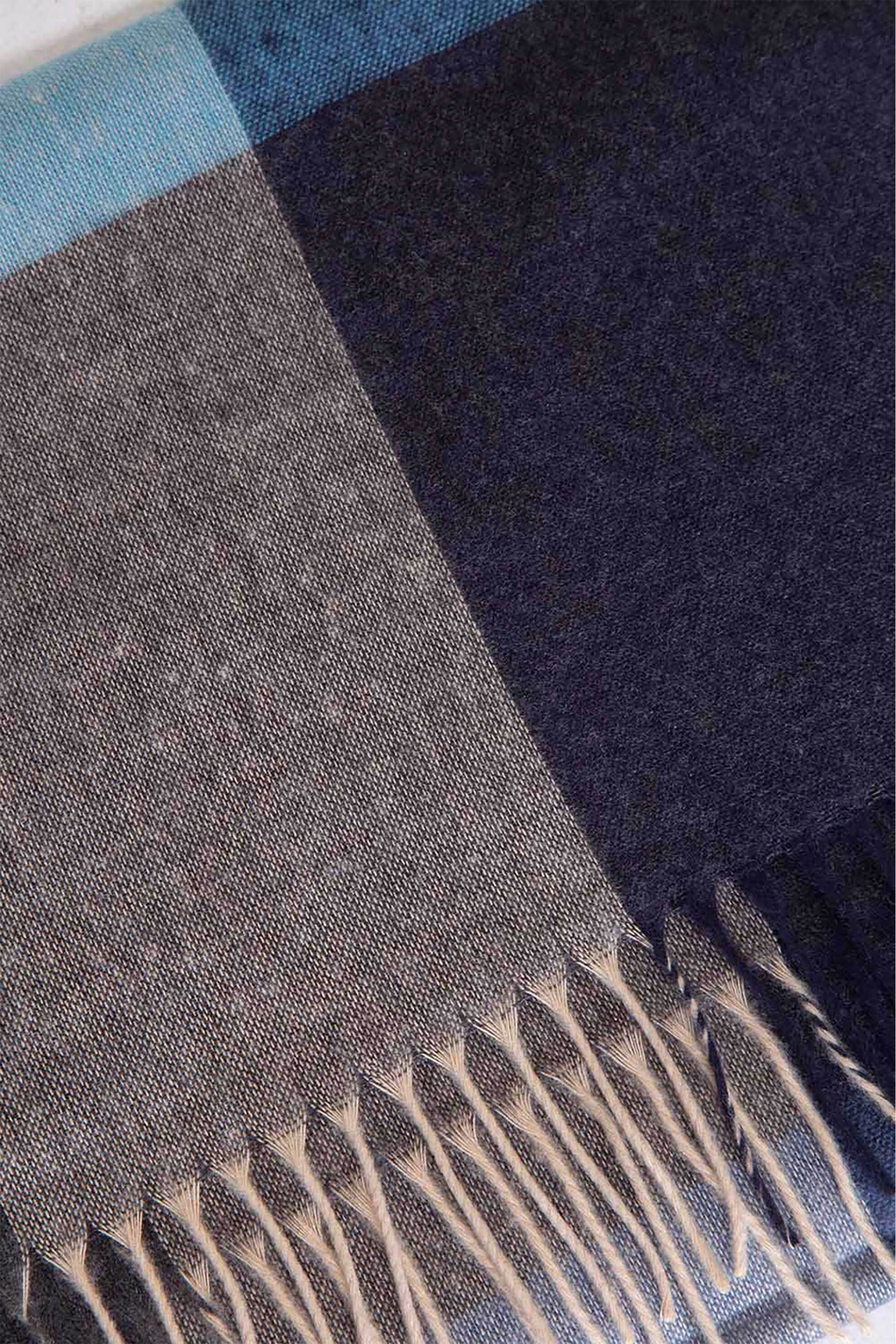 The Bostonians ανδρικό κασκόλ με καρό σχέδιο και κρόσσια "Copley" - SC797041 Μπλε Σκούρο φωτογραφία