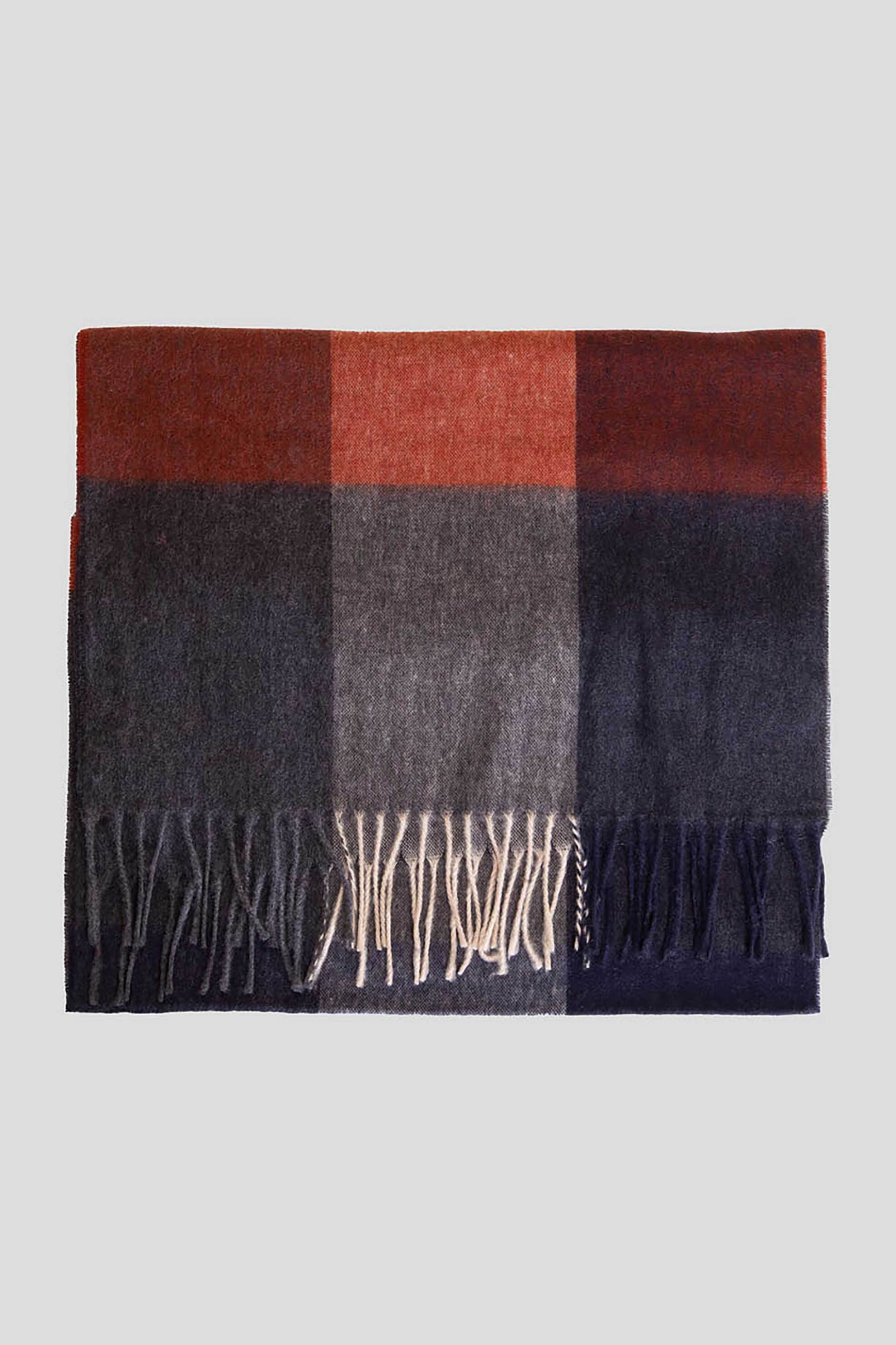 The Bostonians ανδρικό κασκόλ με καρό σχέδιο και κρόσσια "Copley" - SC797041 Καφέ