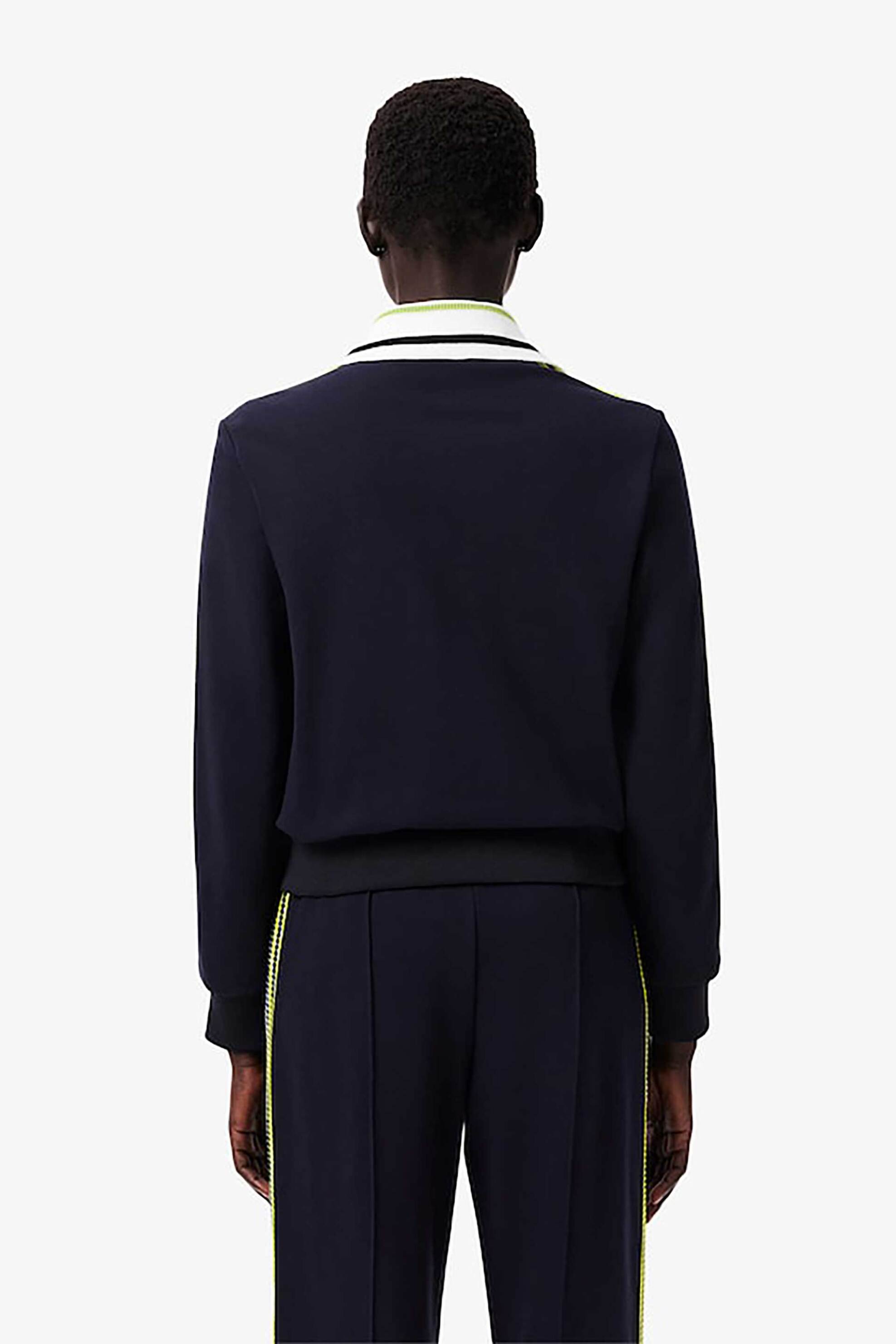 Lacoste γυναικεία ζακέτα φούτερ με γιακά και contrast λεπτομέρειες Regular Fit - SF2656-00 Μπλε Σκούρο φωτογραφία