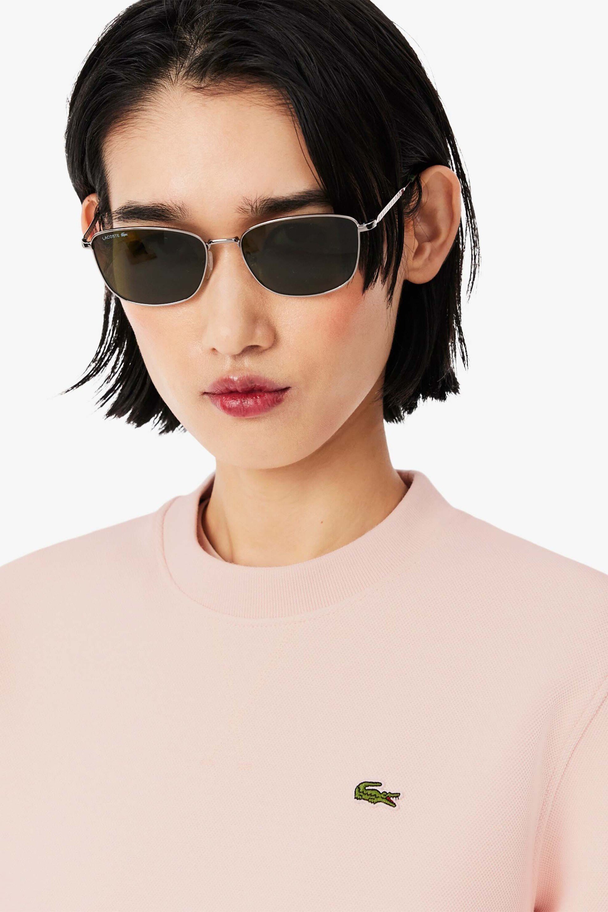 LACOSTE Lacoste γυναικεία μπλούζα φούτερ πικέ με κεντημένο λογότυπο Relaxed Fit - SF5245-00 Ροζ Ανοιχτό - 2